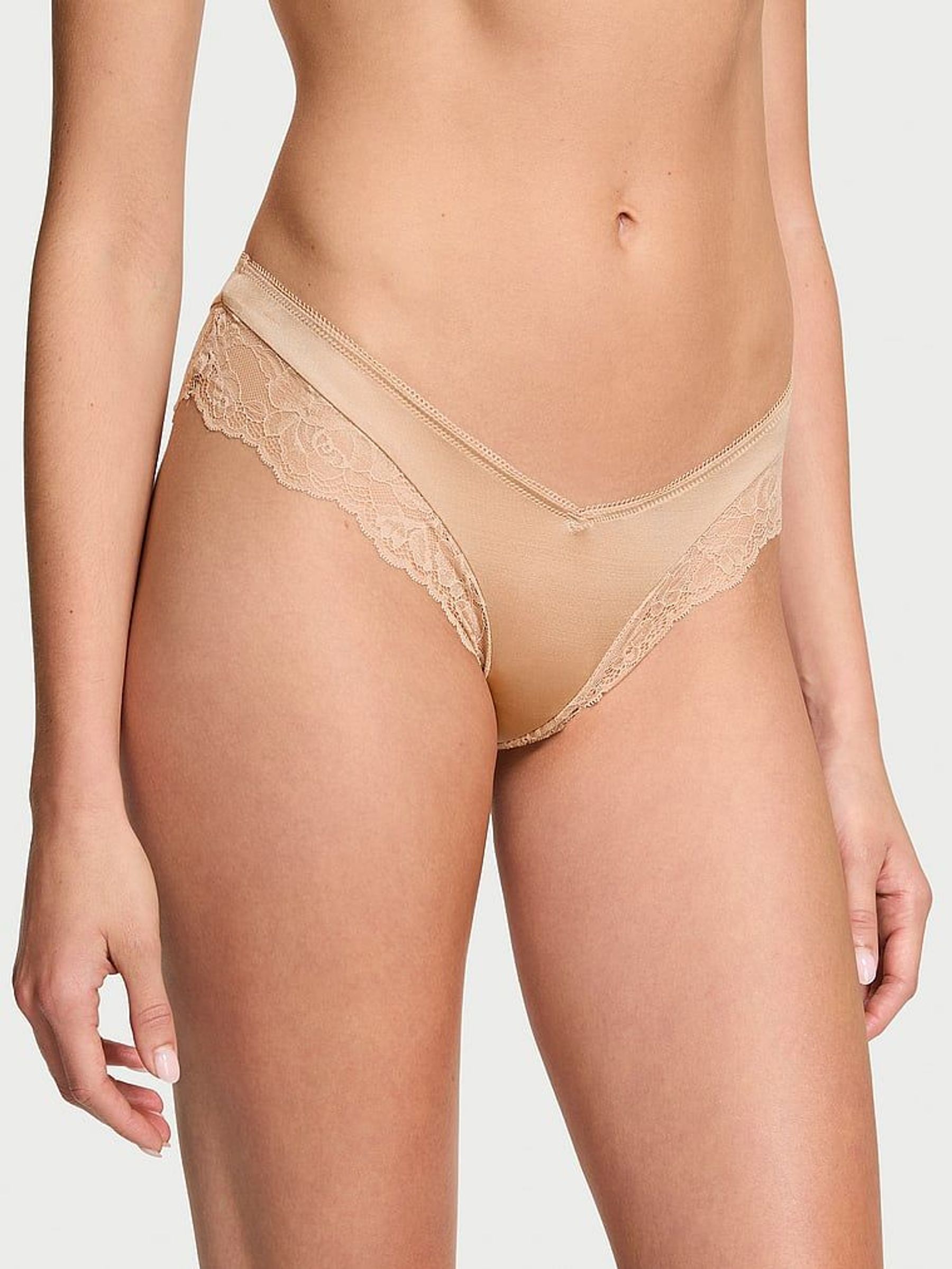 Praline Nude Cheeky Rose Lace Trim Knickers (AU9499) | €15.50