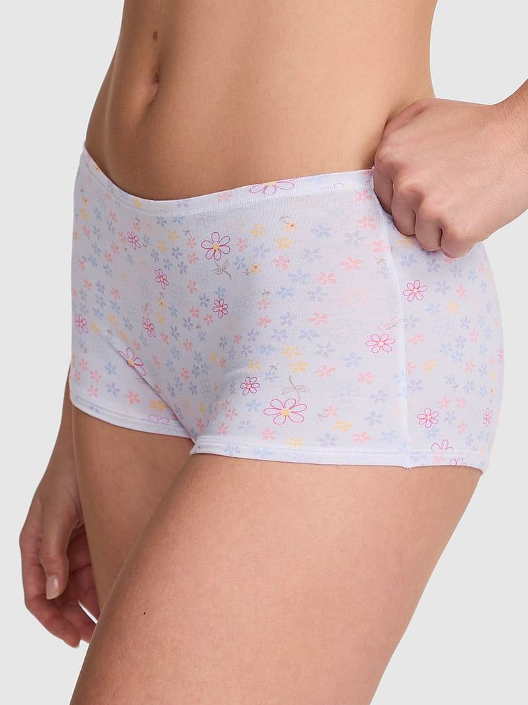 White Floral Cotton Boyshort Knickers (AU9515) | €10.50