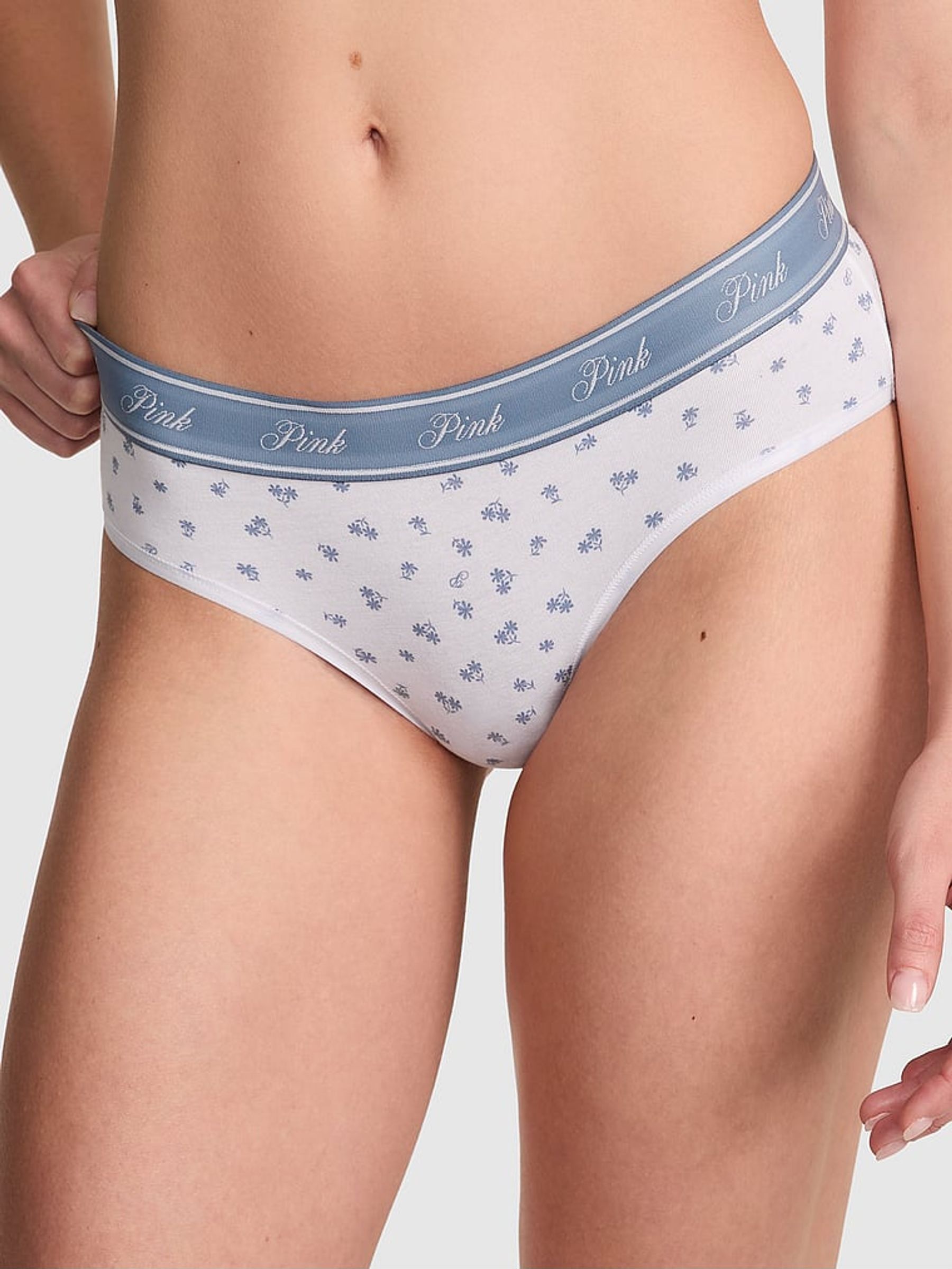 White Floral Hipster Cotton Logo Knickers (AU9536) | €10.50
