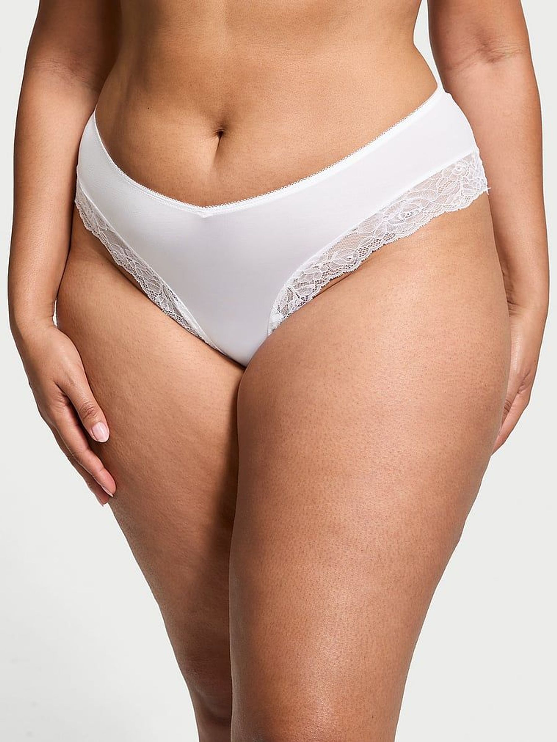 White Cheeky Rose Lace Trim Knickers (AU9728) | €15.50