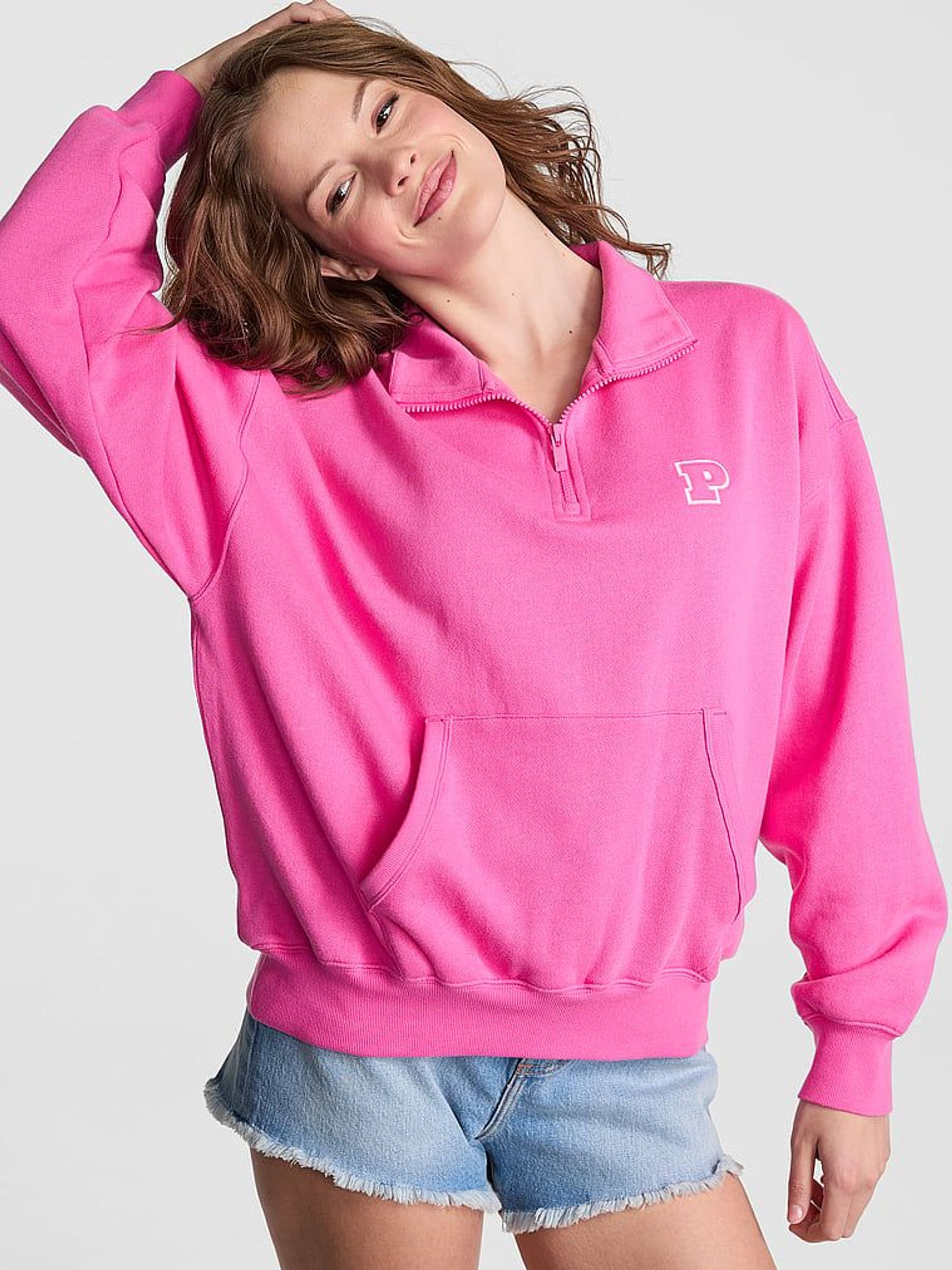 Pink Gossip Half Zip Sweatshirt (AU9736) | €63