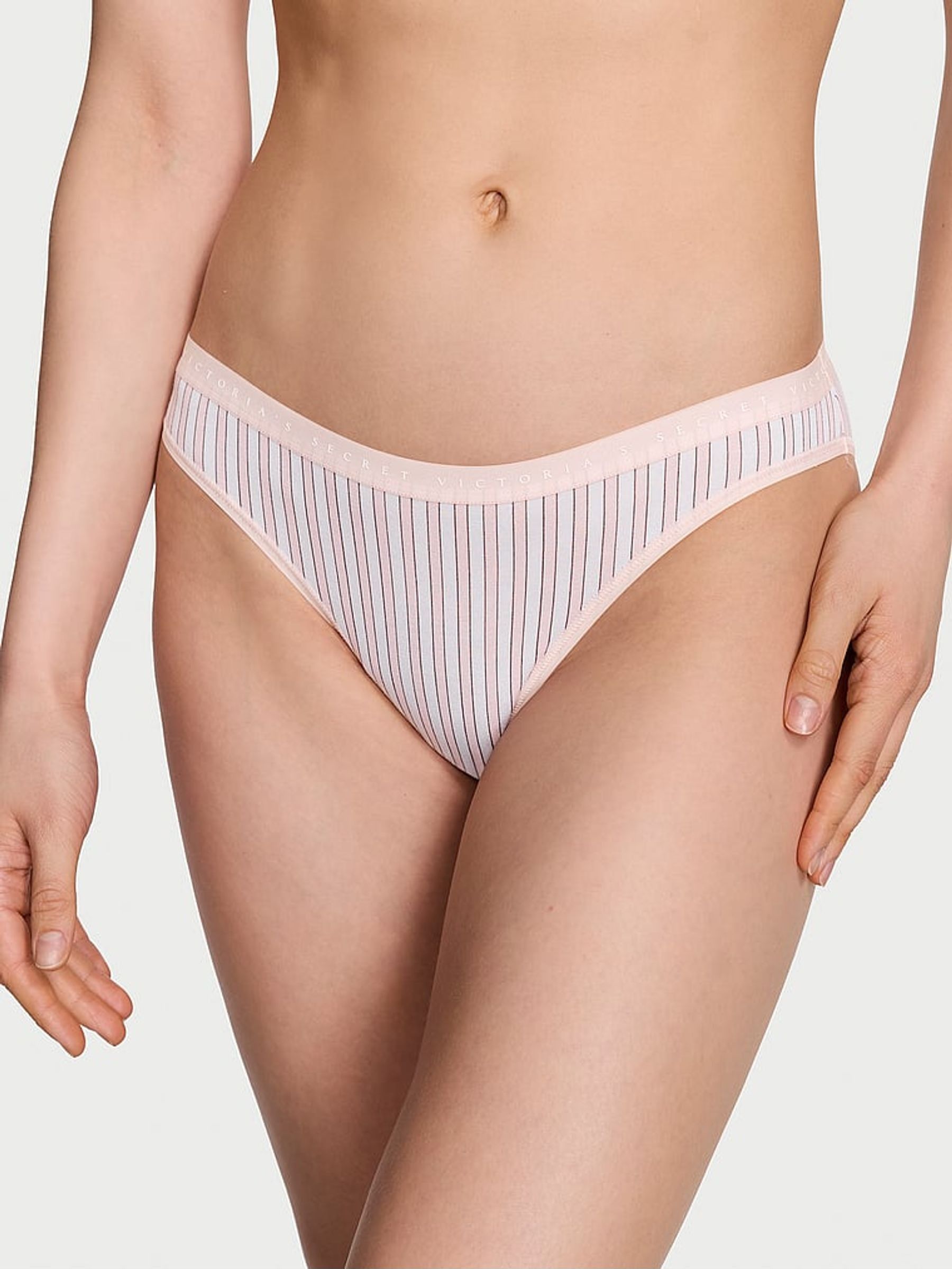 Purest Pink Stripe Bikini Knickers (AV1055) | €10.50