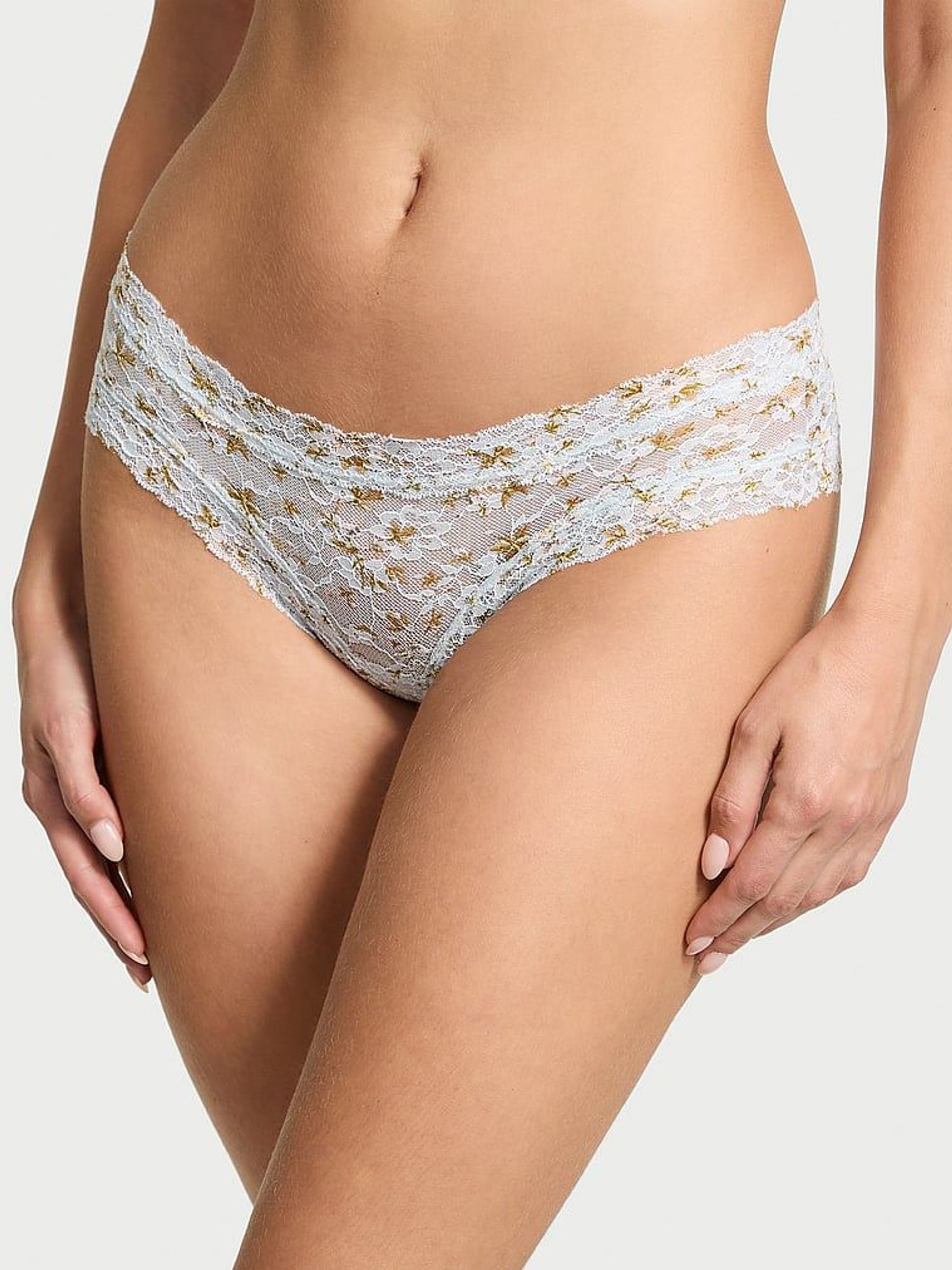Palest Blue Floral Cheeky Knickers (AV1057) | €10.50