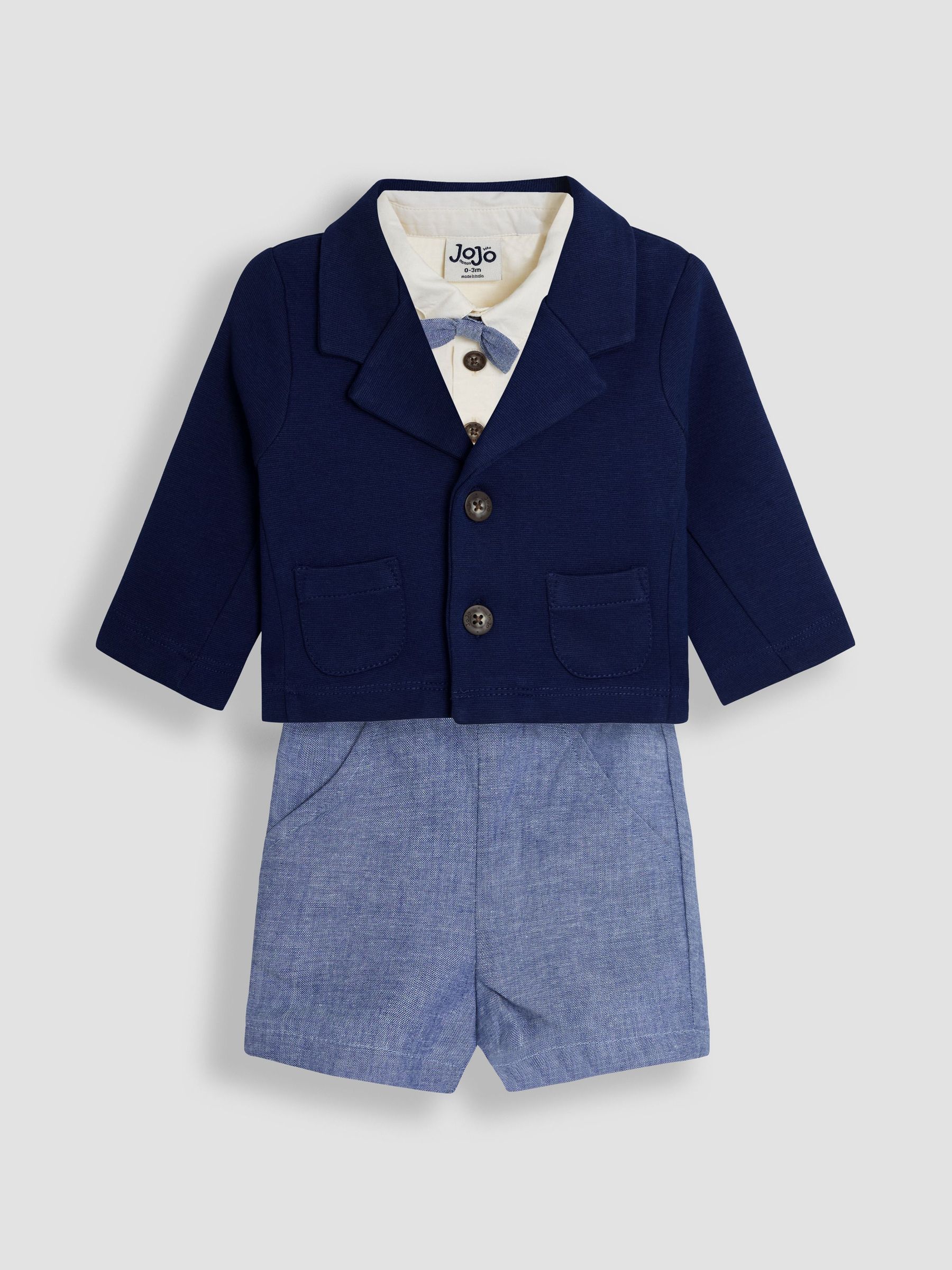 Navy 4-Piece Shirt & Trousers Set With Blazer & Bow Tie (AV2756) | $77 - $84