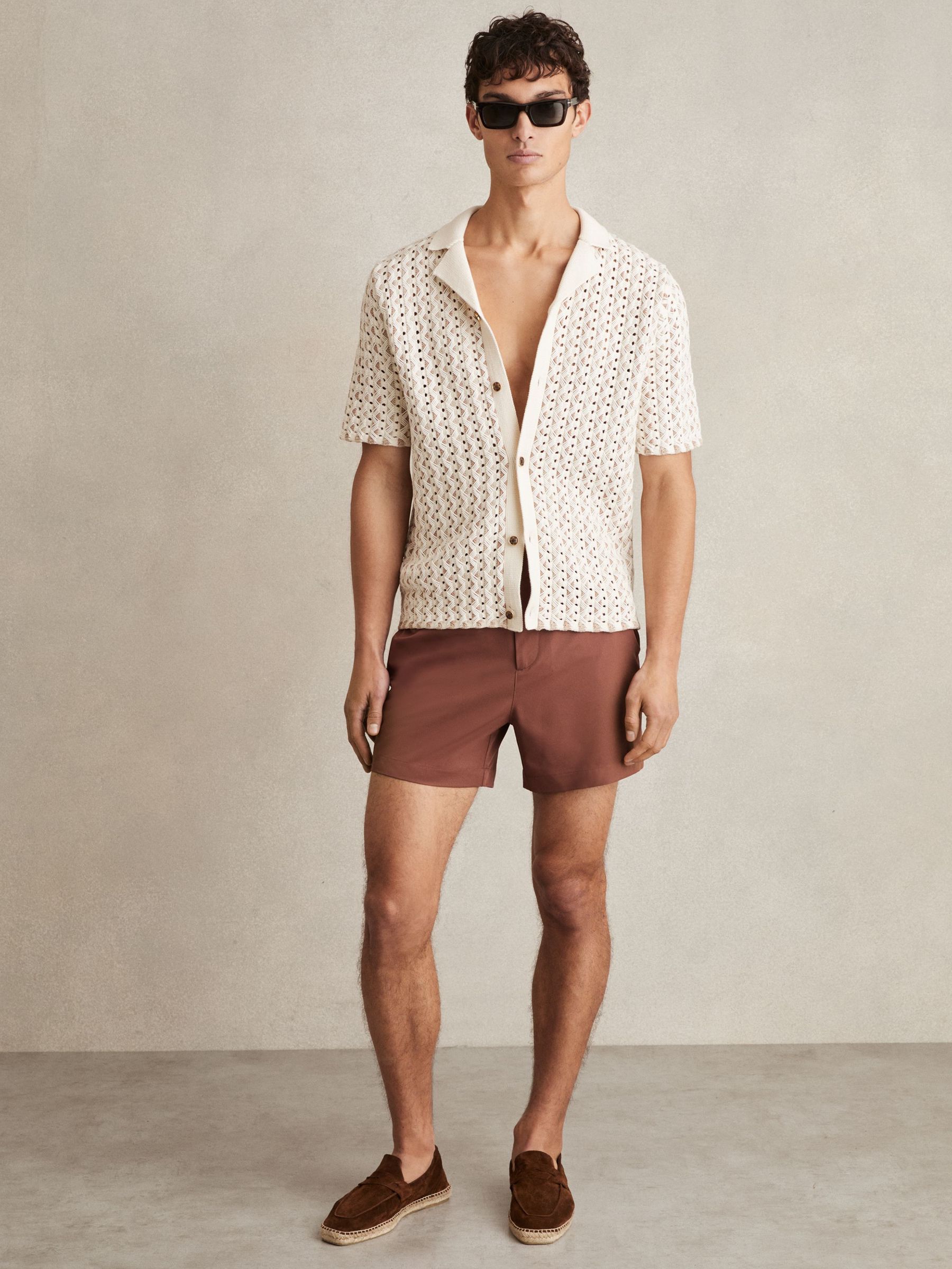 Side-Adjuster Swim Shorts in Terracotta Brown (AV2796) | $110