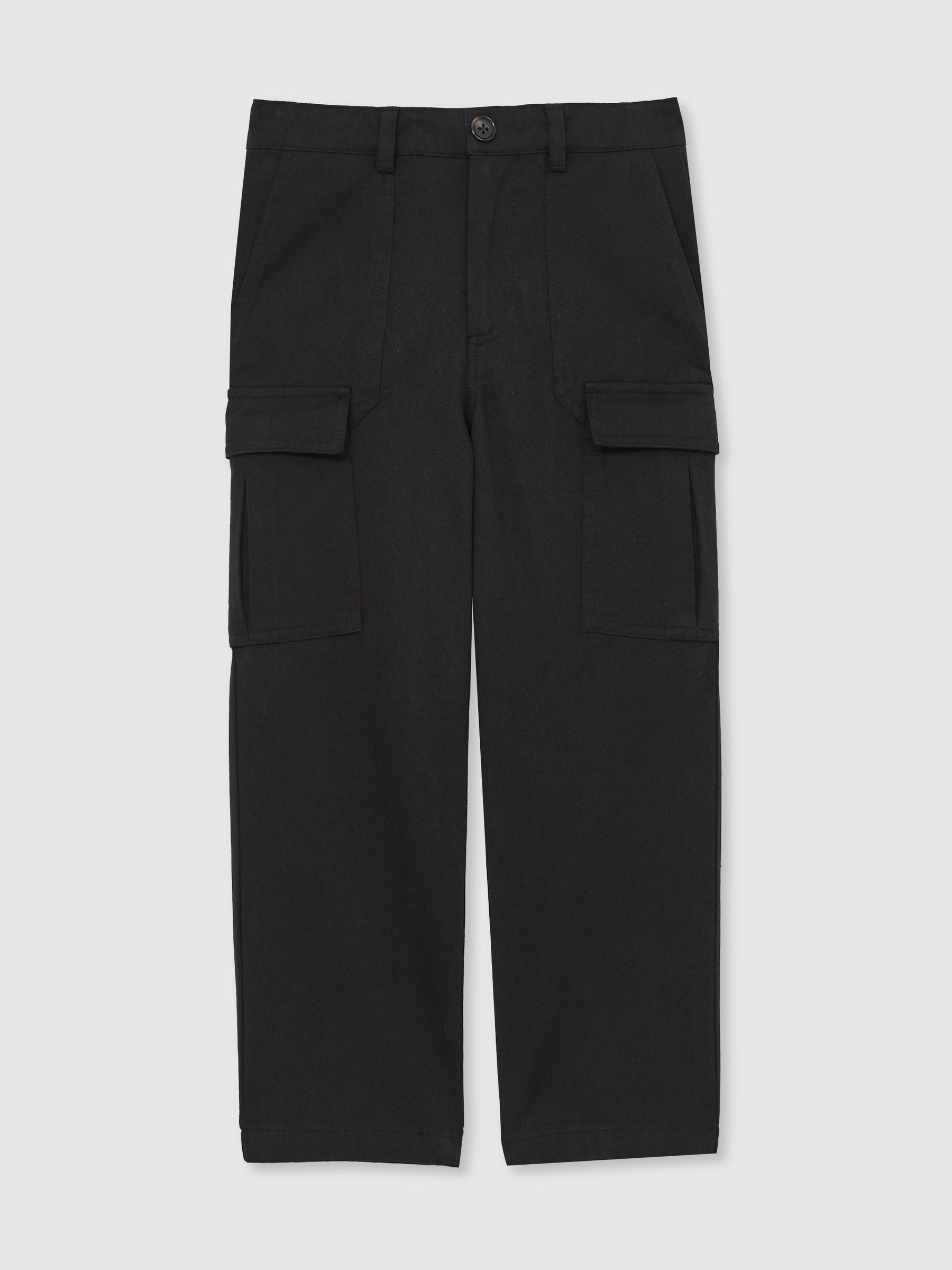 13-14 yrs 100% Cotton Straight Leg Cargo Trousers in Black (AV2999) | US$58
