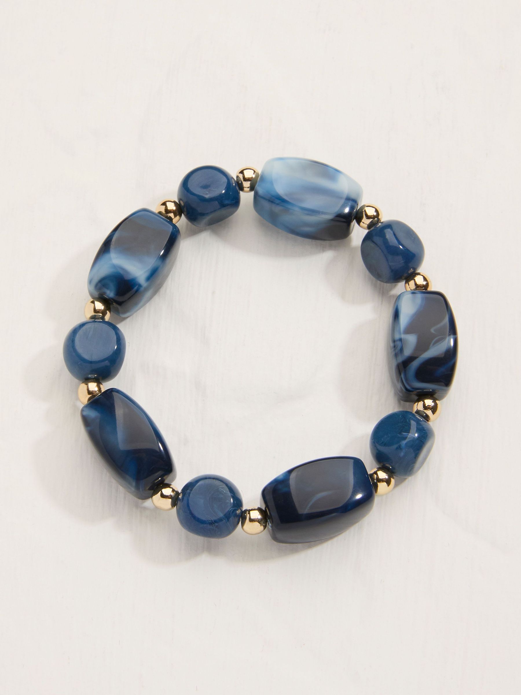 Blue Beaded Stretch Bracelet (AV3023) | $21