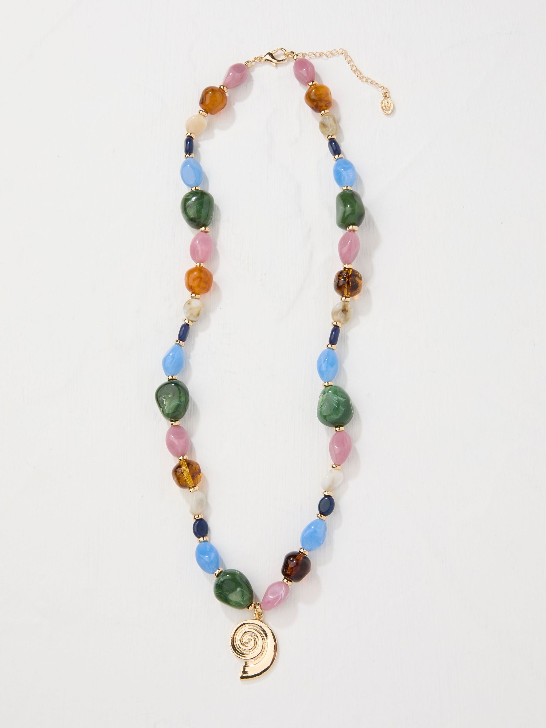 Multi Long Beaded Shell Pendant Necklace (AV3061) | €24