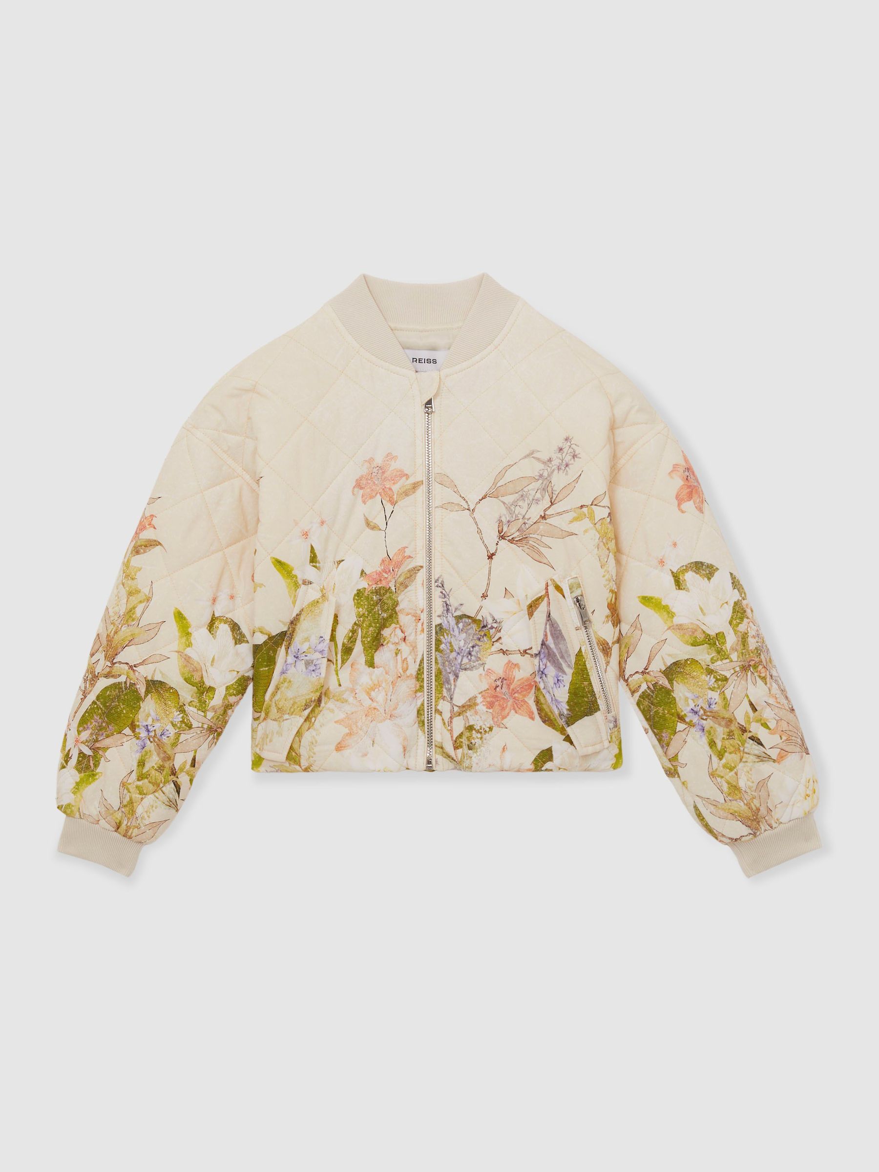 13-14 yrs Quilted Printed Bomber Jacket in Pink Print (AV5057) | €130
