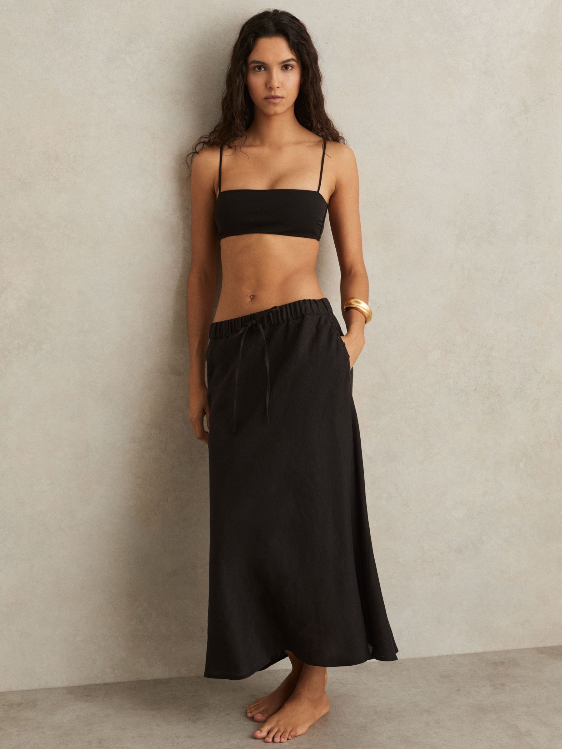 Bandeau-Bikinioberteil aus Krepp in Schwarz (AV6519) | 85 €
