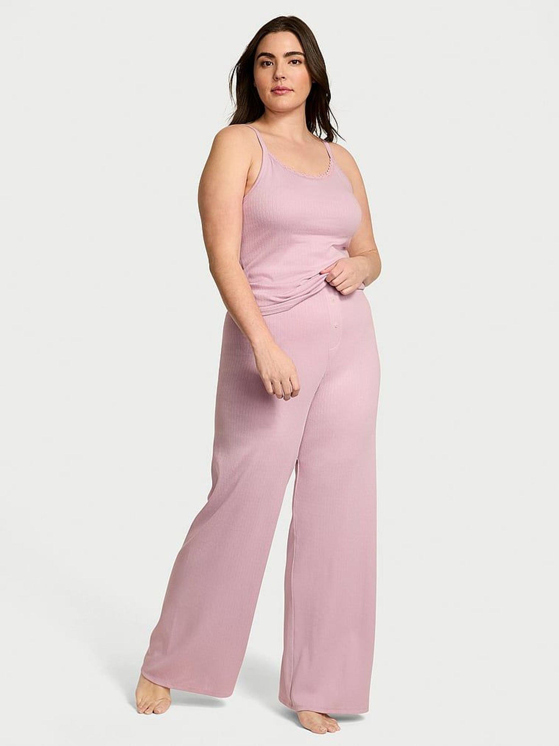 Violet Pearl Purple Pointelle Modal Pyjama Set (AV7547) | €52