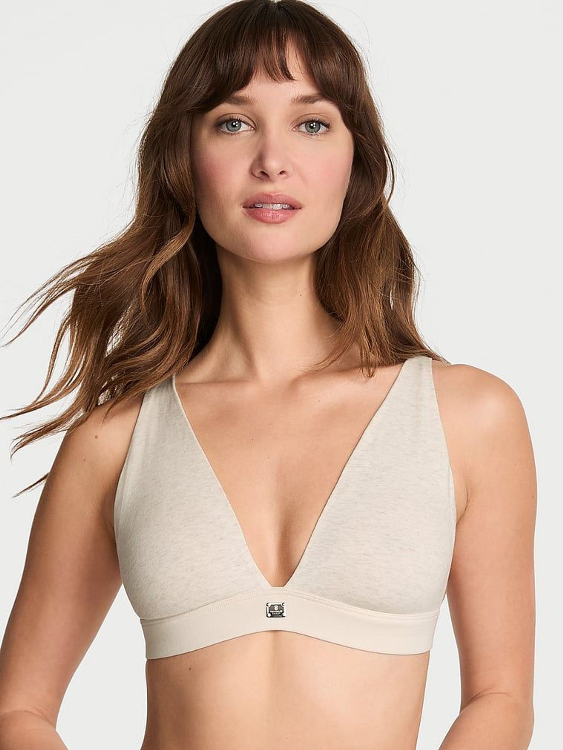 Nude Heather Cotton Logo Bralette (AV7552) | €33