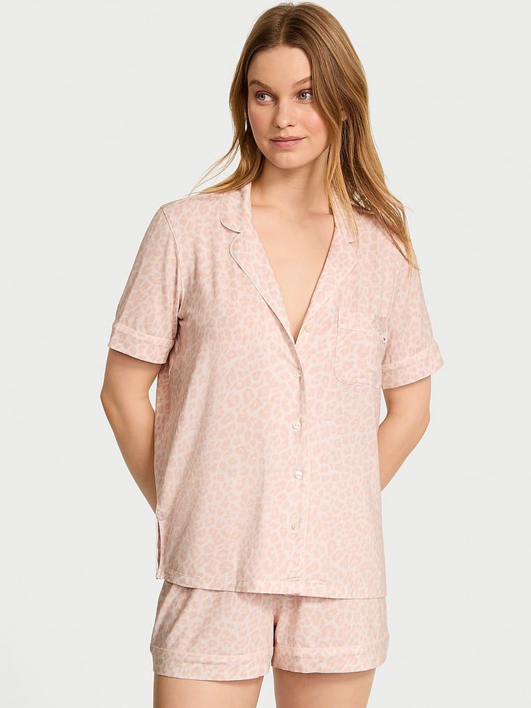 White Leopard Modal Short Pyjama Set (AV7553) | €63