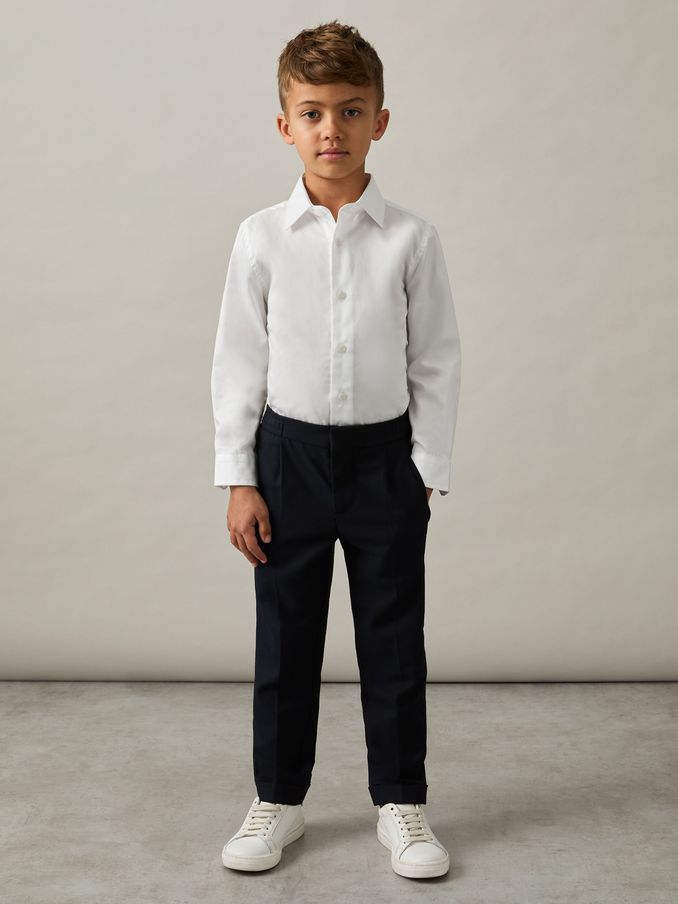 9-13 yrs Slim-Fit Cotton Shirt in White (AV7791) | CHF 40