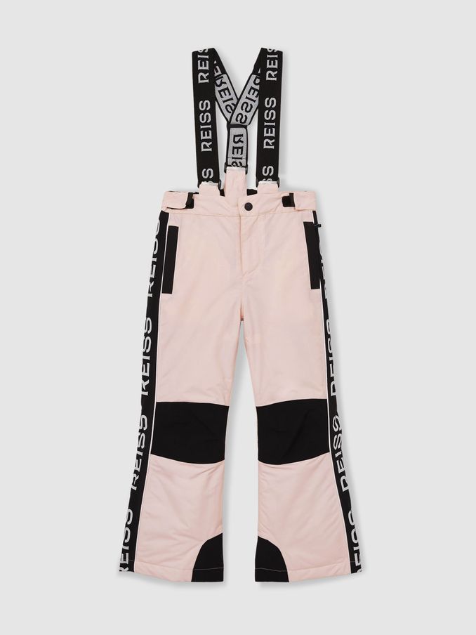 13-14 yrs Logo-Tape Padded Ski Salopettes in Pink (AW0072) | US$125