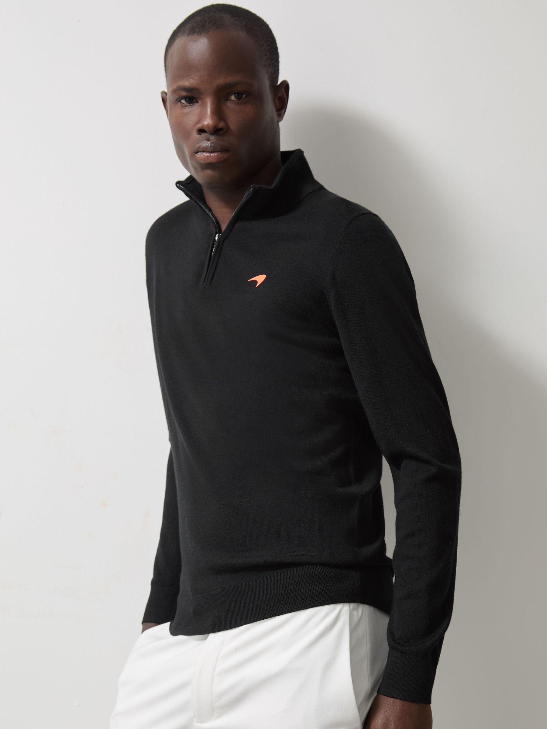 McLaren F1 Team Merino Half-Zip Jumper in Black (AW1190) | US$210