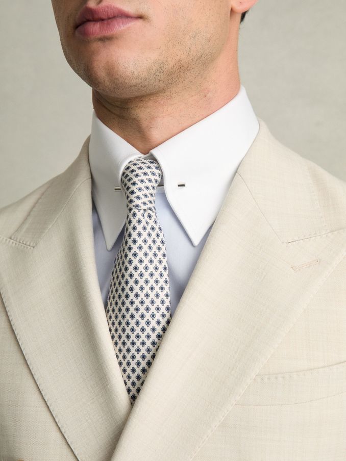 Regular-Fit Cotton Pin-Collar Shirt in Contrast S Blue (AW1263) | €140