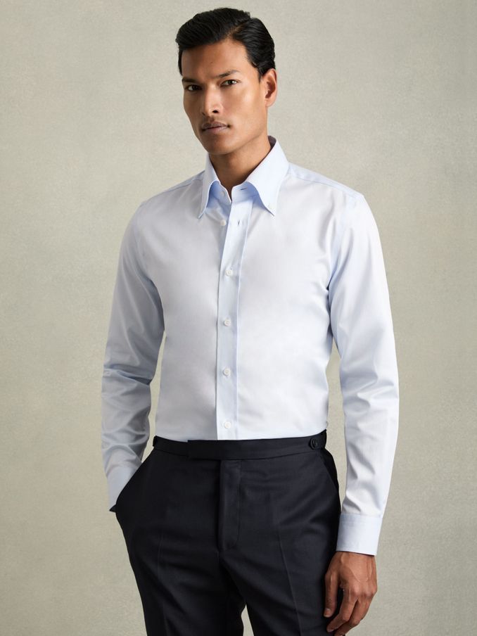 Regular-Fit Cotton Button-Down Shirt in Soft Blue (AW1267) | €140