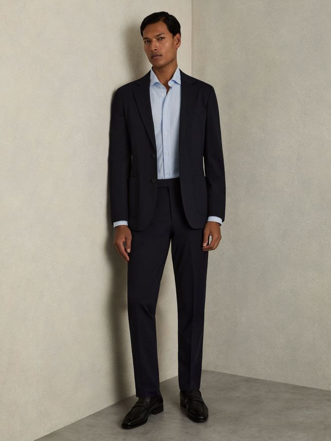 Cotton-Blend Cutaway-Collar Striped Shirt in Blue Stripe (AW1268) | €140