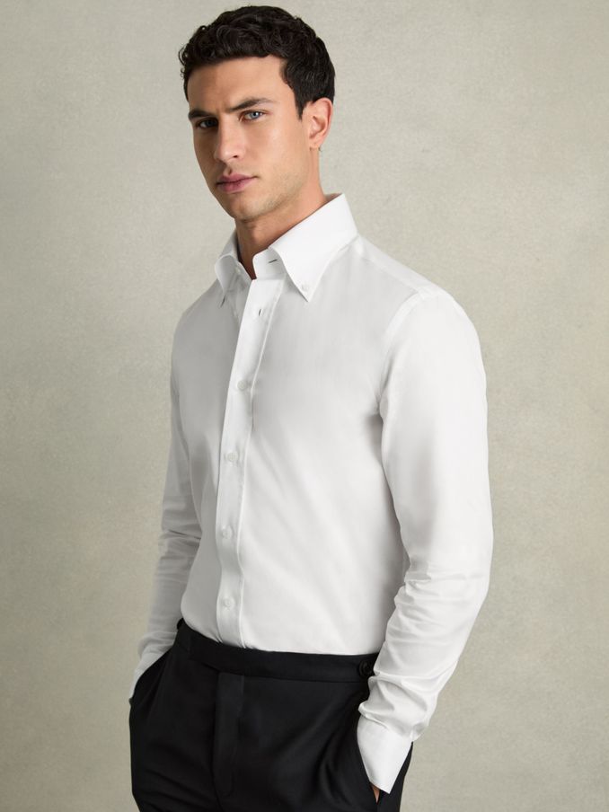 Regular-Fit Cotton Button-Down Shirt in White (AW1273) | €140