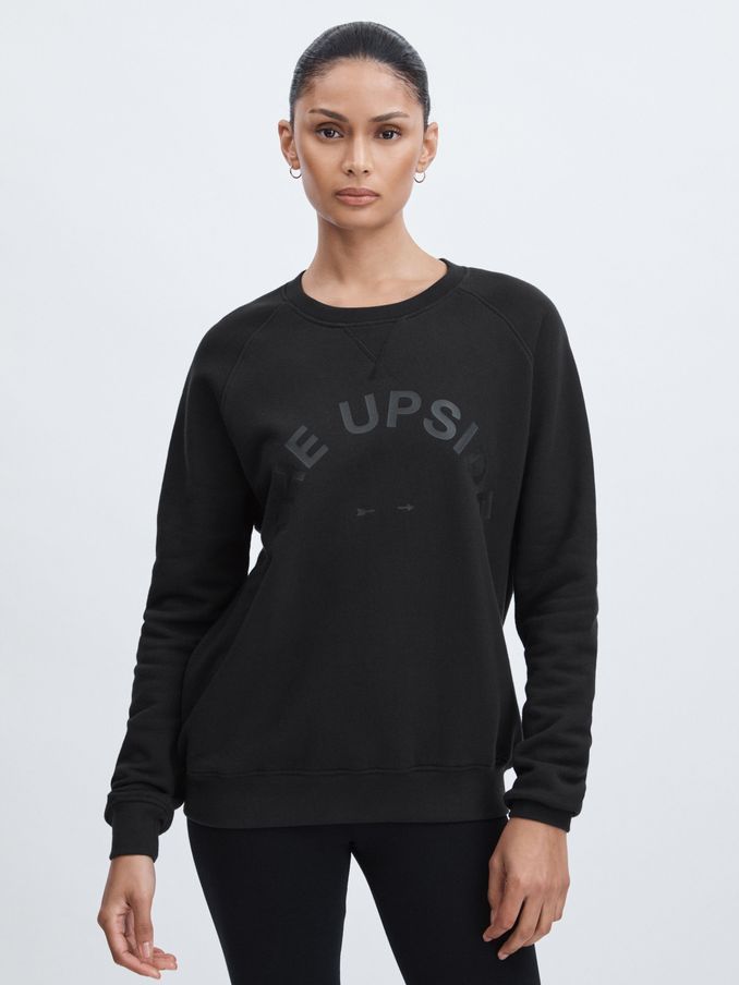 The Upside Organic-Cotton Logo Sweatshirt in Black (AW1340) | US$180