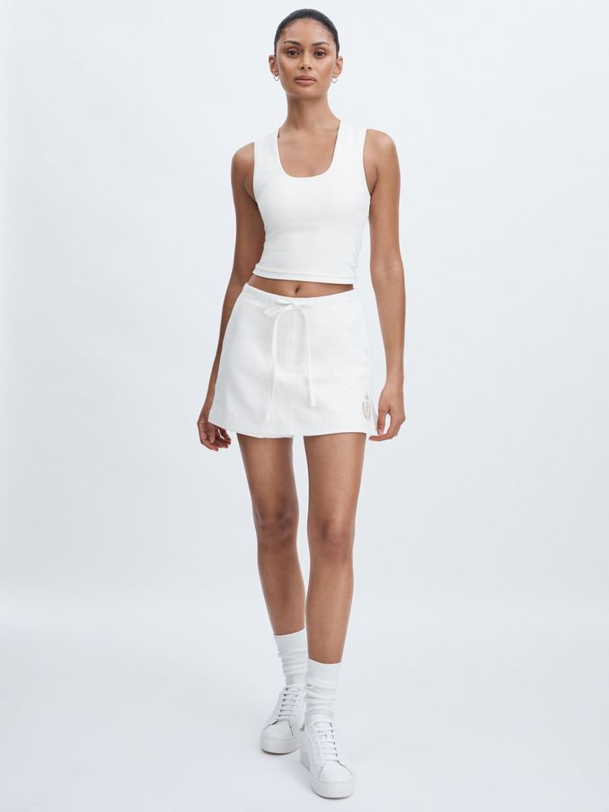 Twill Skort in White (AW1342) | US$113