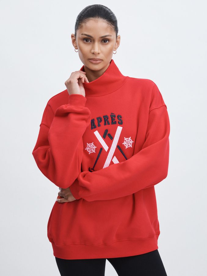 The Upside Organic-Cotton Après-Ski Sweatshirt in Red (AW1353) | US$245