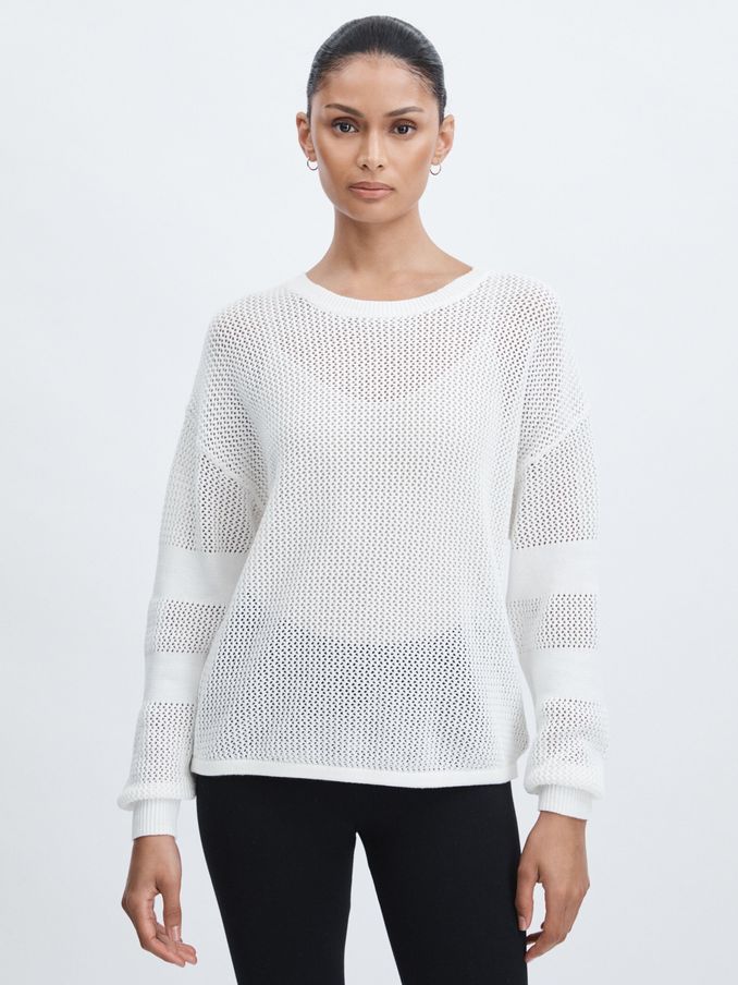 The Upside 100% Organic Cotton Open Knit Jumper in Natural (AW1371) | US$129