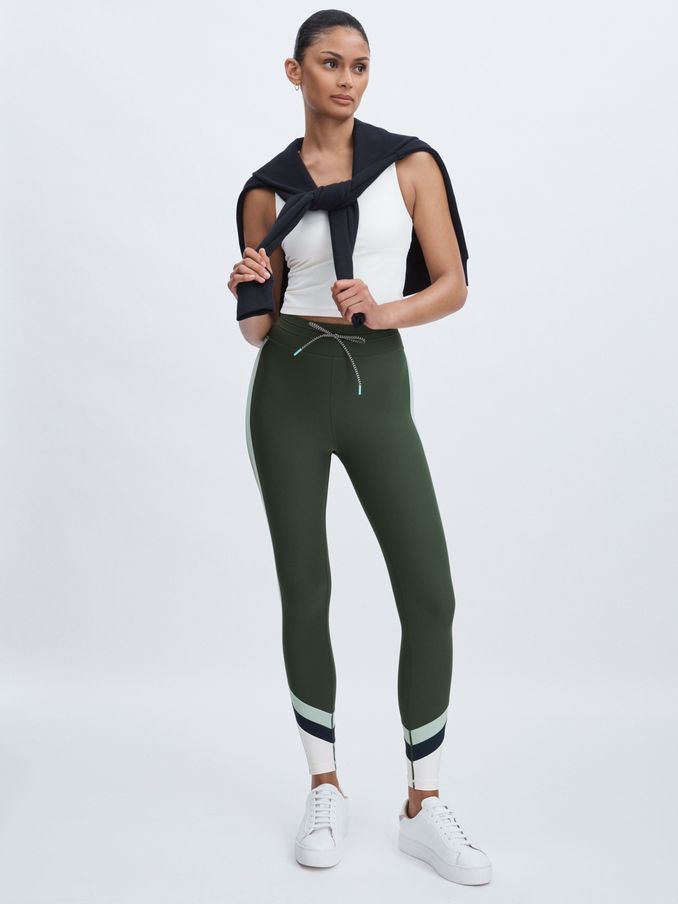 The Upside Drawstring Colour-Block Leggings in Green (AW1384) | €98