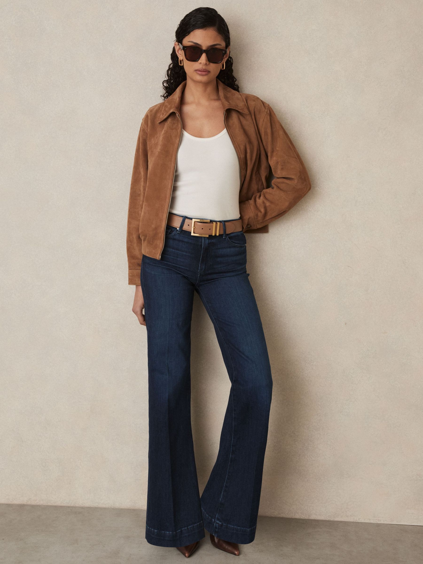Paige 32” Wide-Leg Jeans in Navy Blue (AW1476) | CA$535