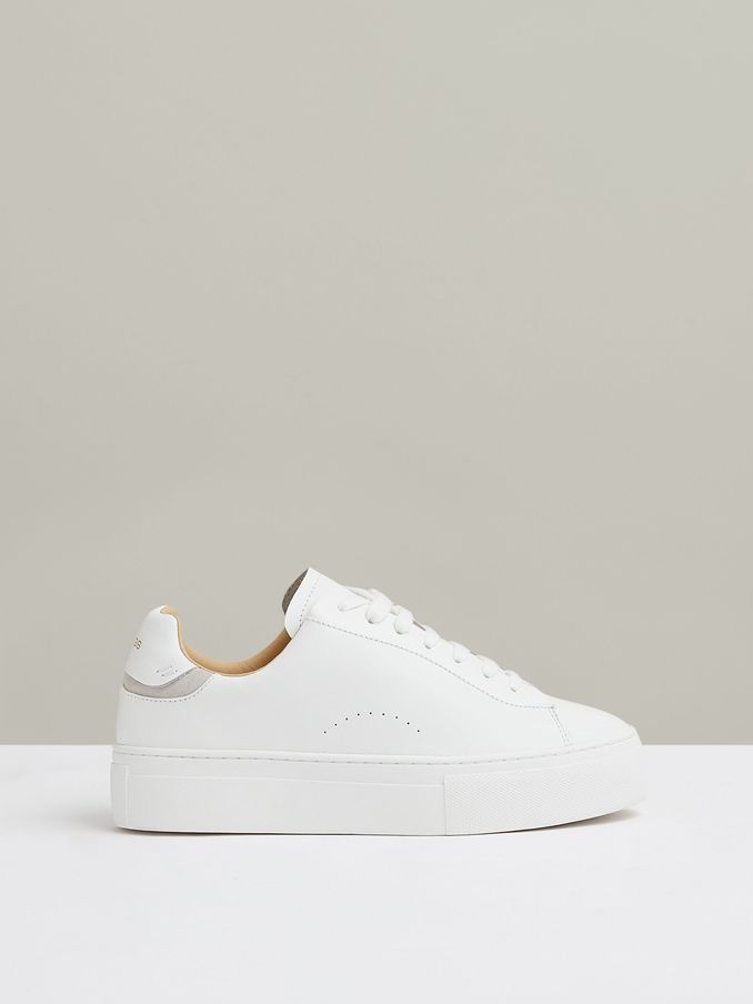 Leather Low-Top Trainers in White (AW3603) | US$210