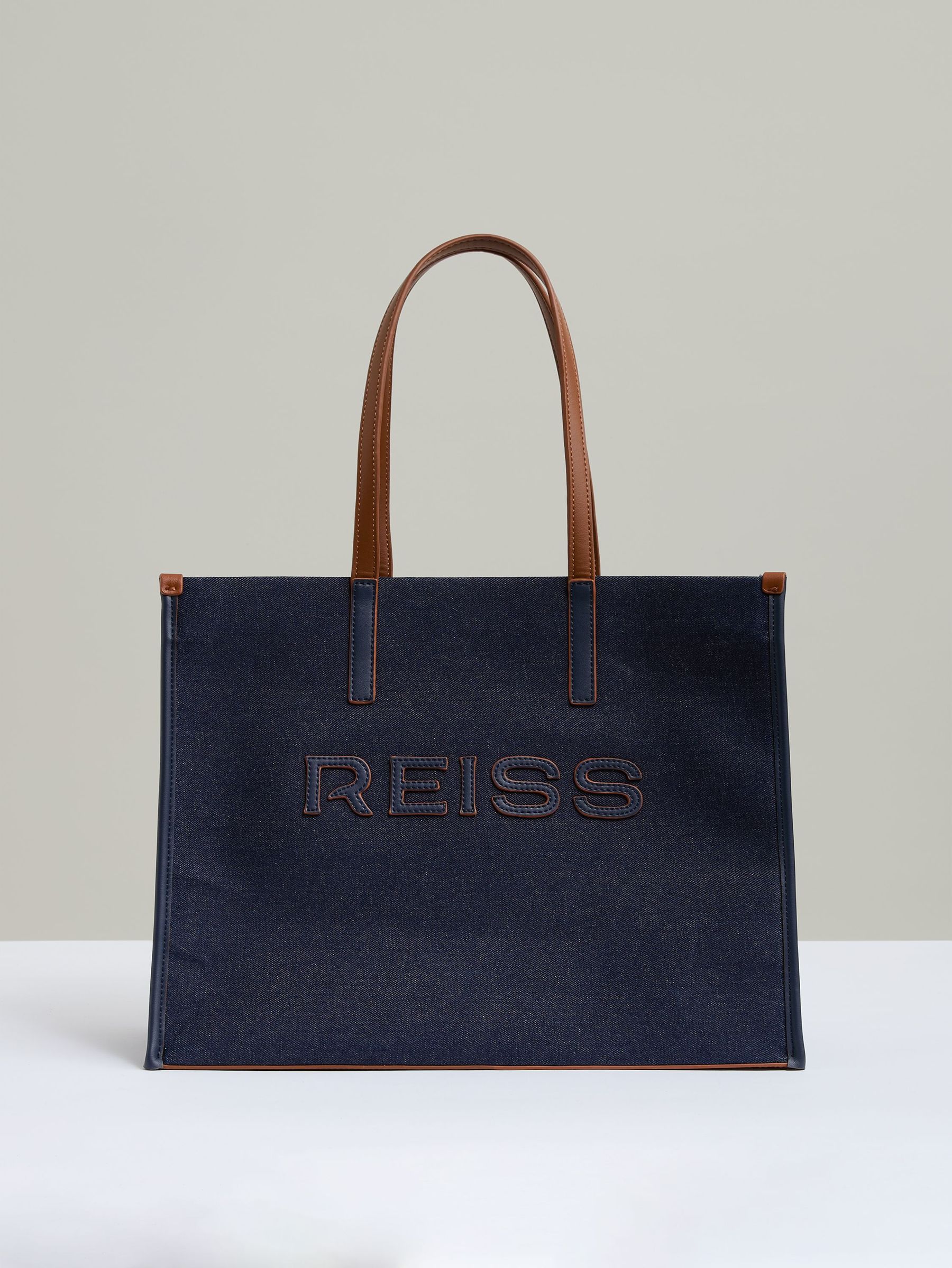 Canvas Logo Tote in Blue (AW3617) | US$160