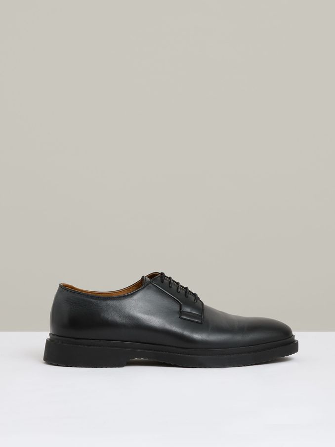 Leather Lace-Up Derby Shoes in Black (AW3959) | 1,070 SAR