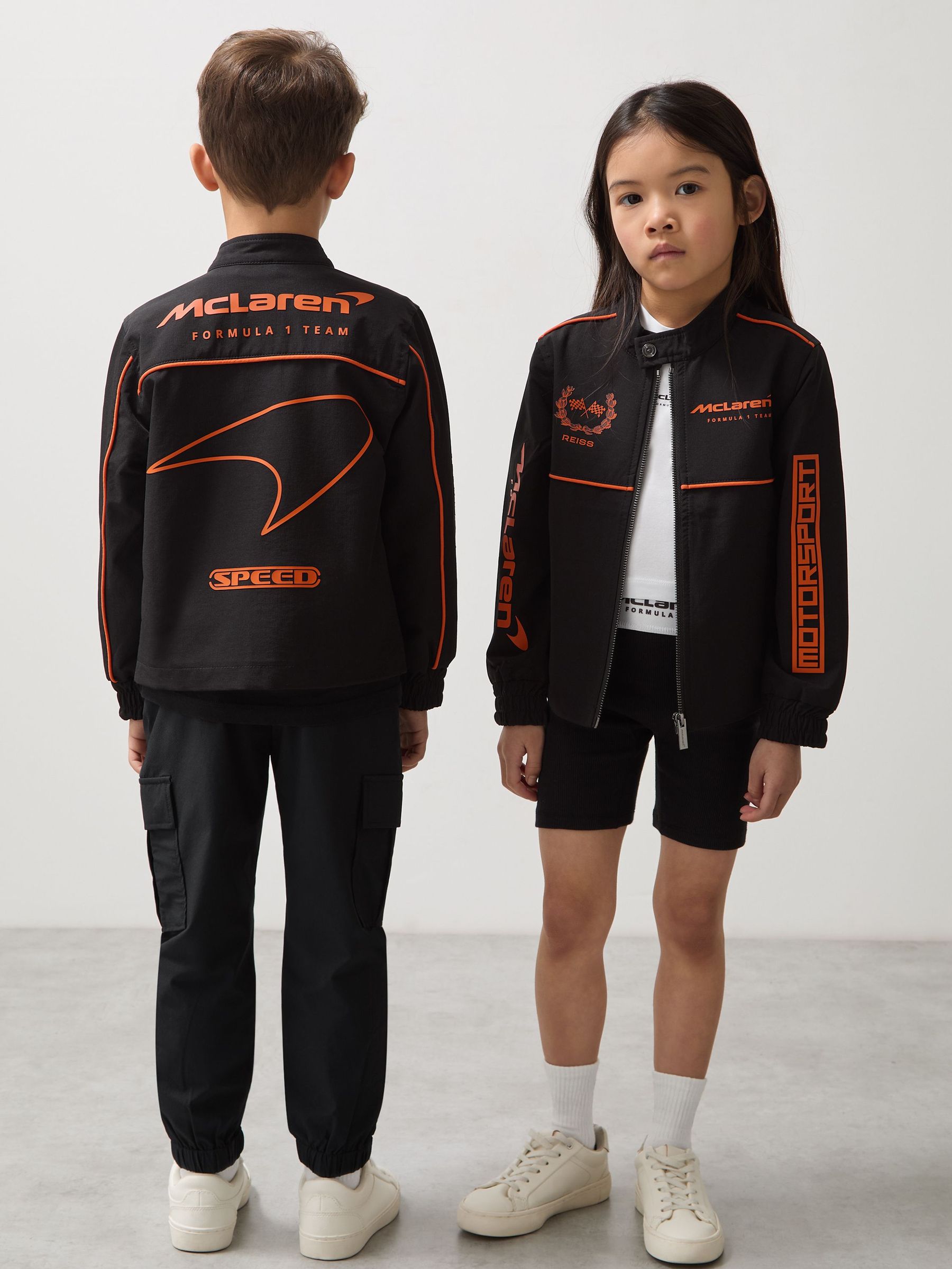 3-9 yrs Unisex Fit McLaren F1 Team Technical Logo Jacket in Black (AW3968) | US$145