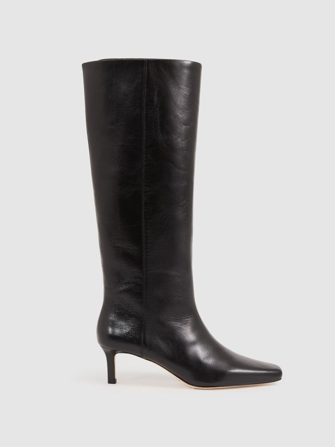 Paige Leather Knee-High Boots in Black (AW3971) | €695