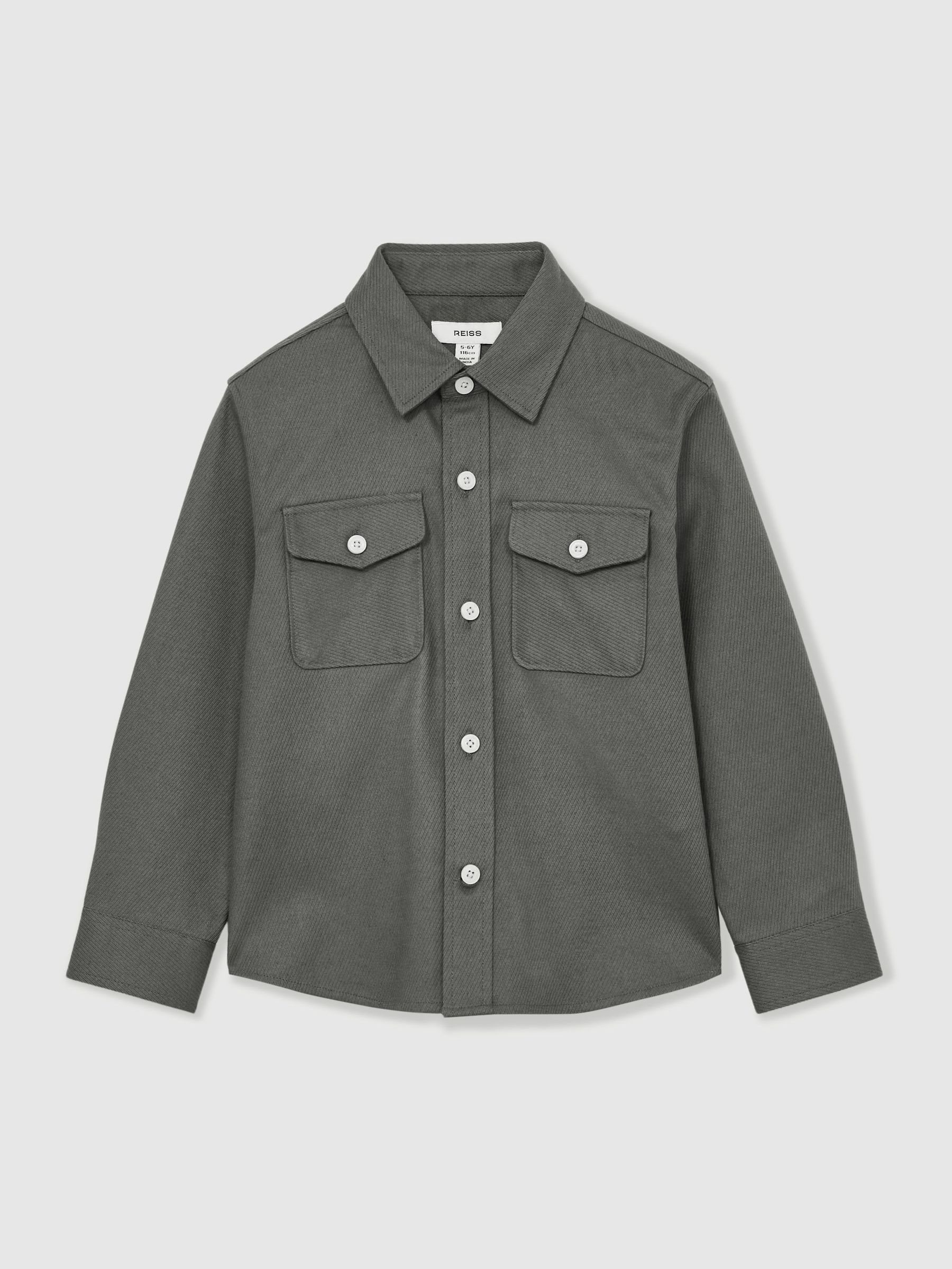 13-14 yrs Twin Pocket Textured Overshirt in Sage (AW3974) | $80
