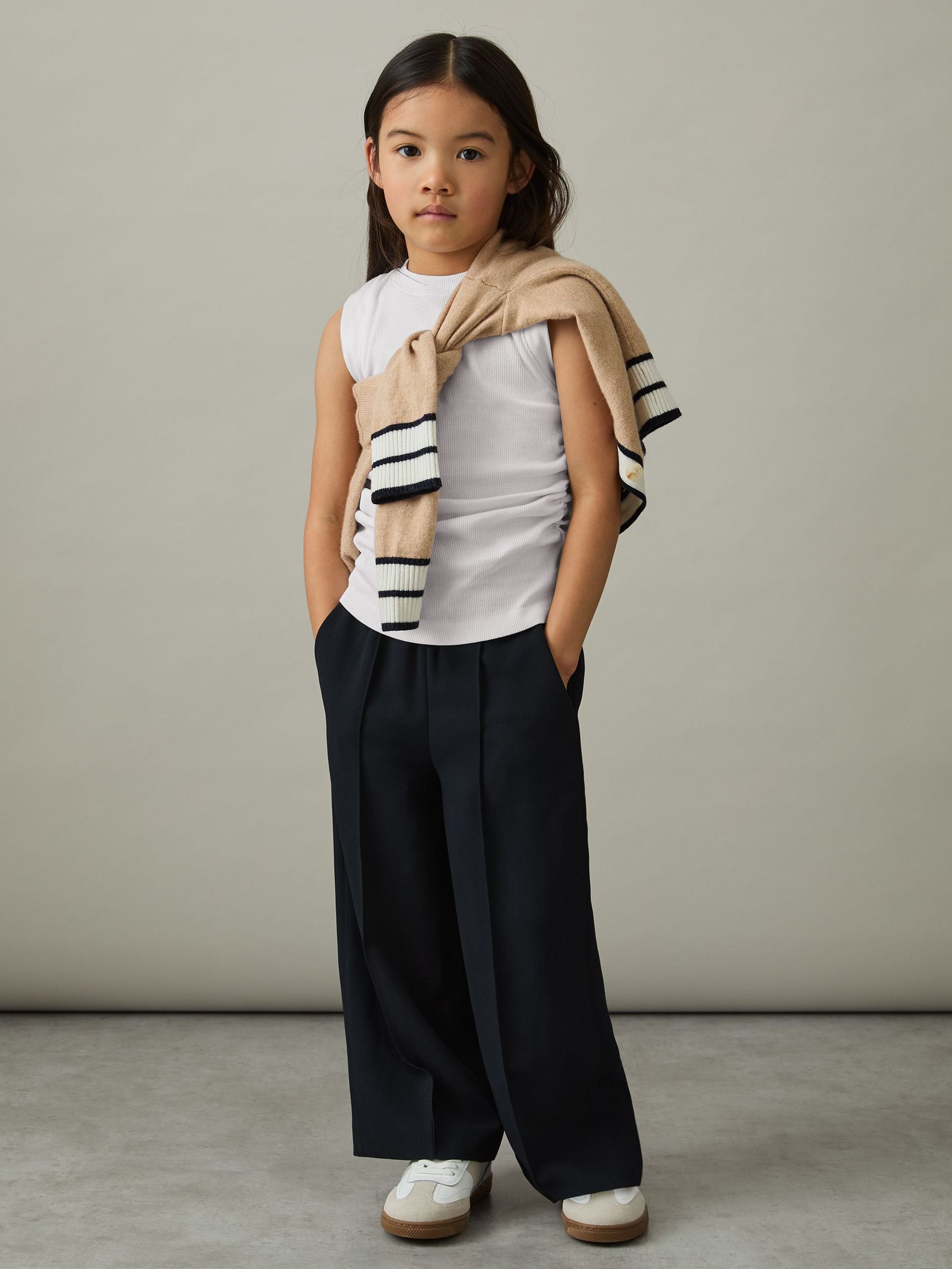 Ruched Vest Top in White (AW5782) | €15