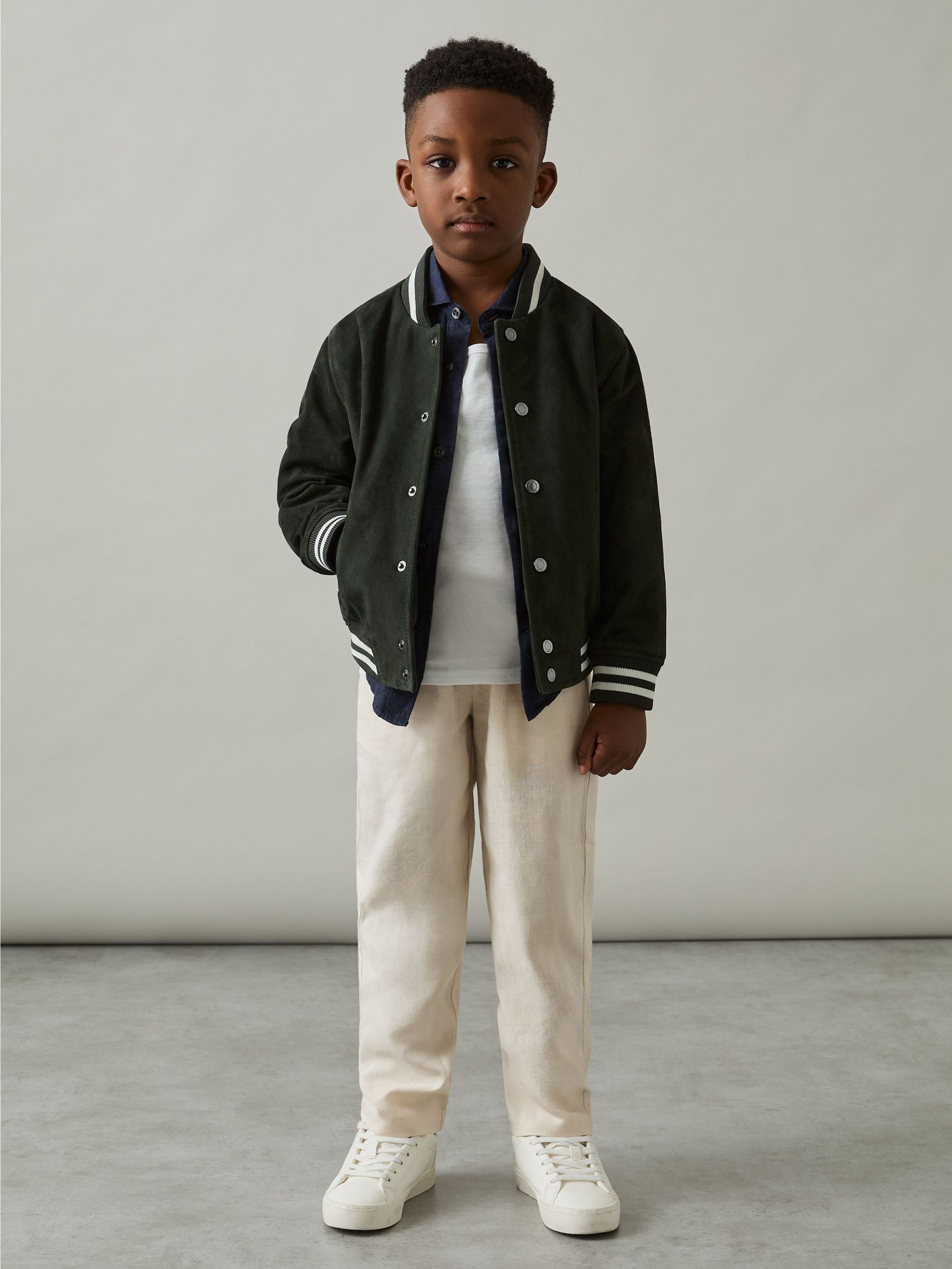 Linen-Blend Drawstring Trousers in Stone (AW5801) | US$60