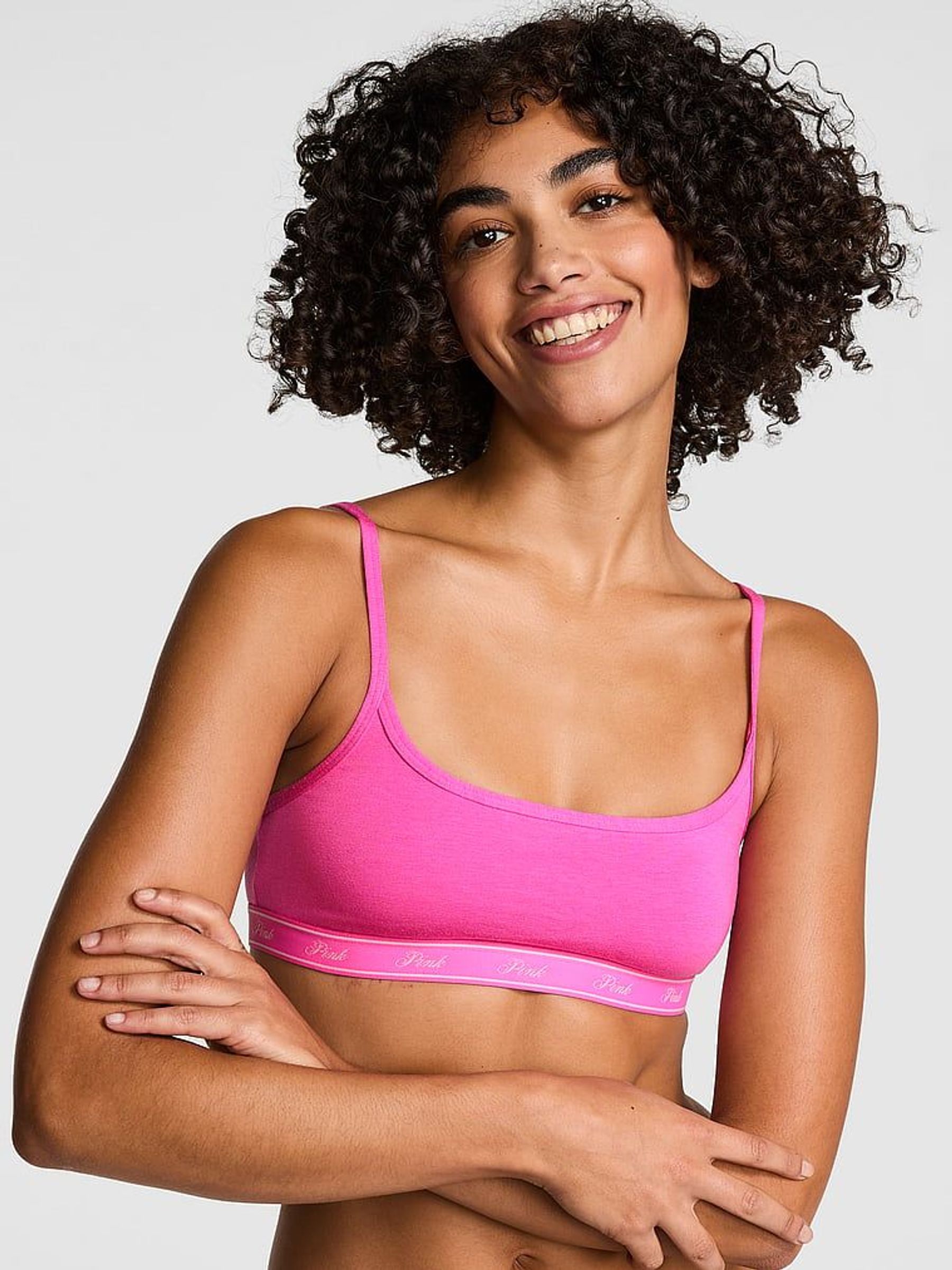 Pink Gossip Cotton Logo Skinny Scoop Bralette (AW6293) | €22