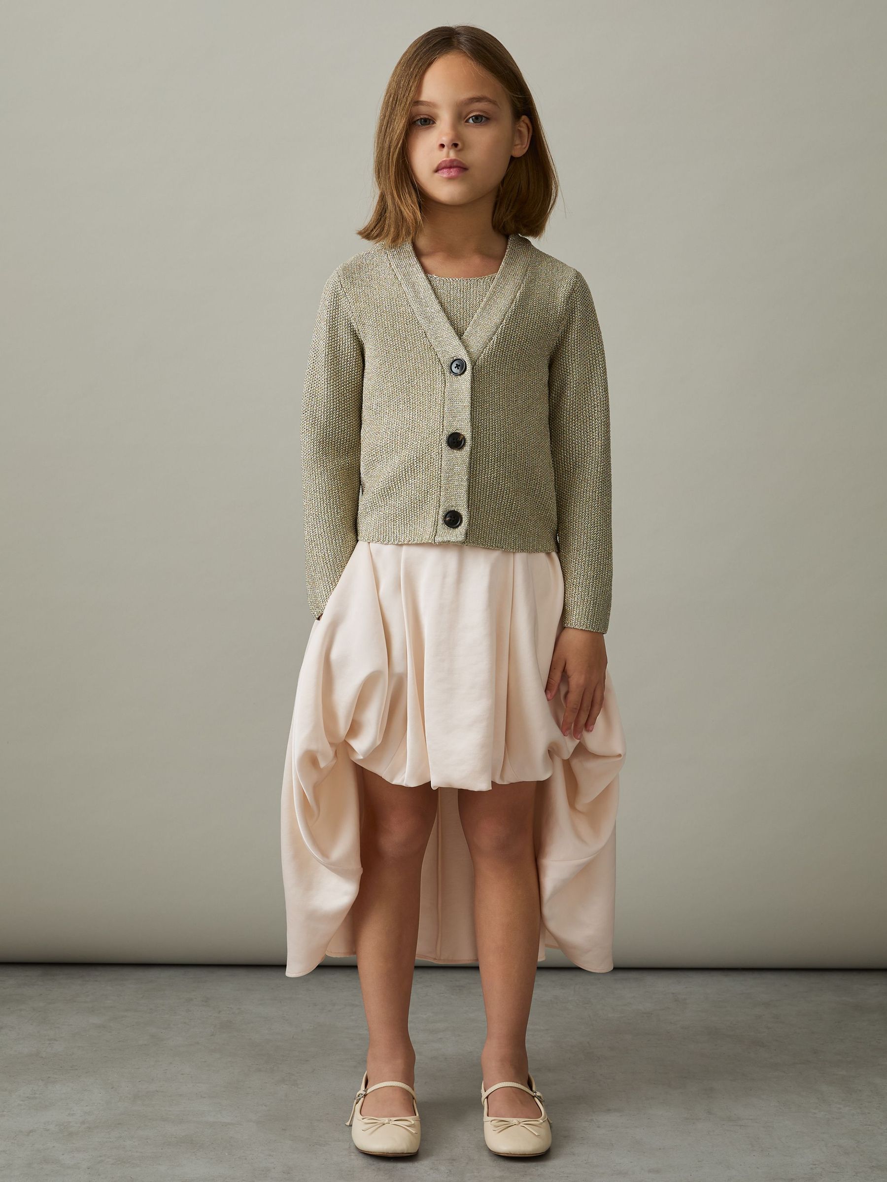 4-9 yrs High-Low Puffball Skirt in Ivory (AW6590) | US$120