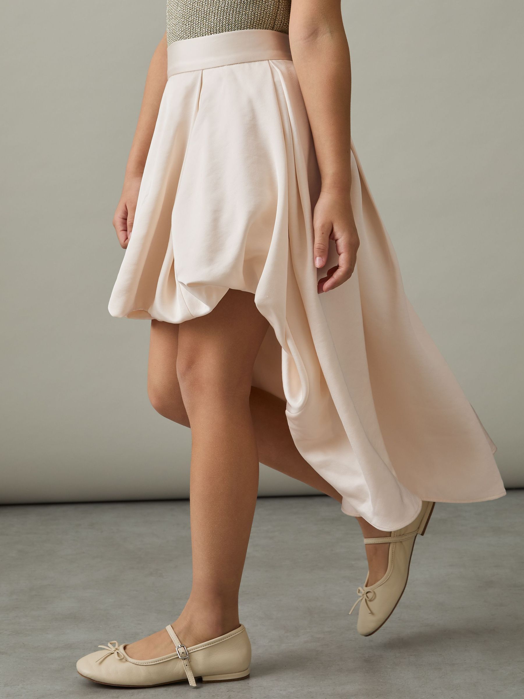 9-13 yrs High-Low Puffball Skirt in Ivory (AW6598) | US$130