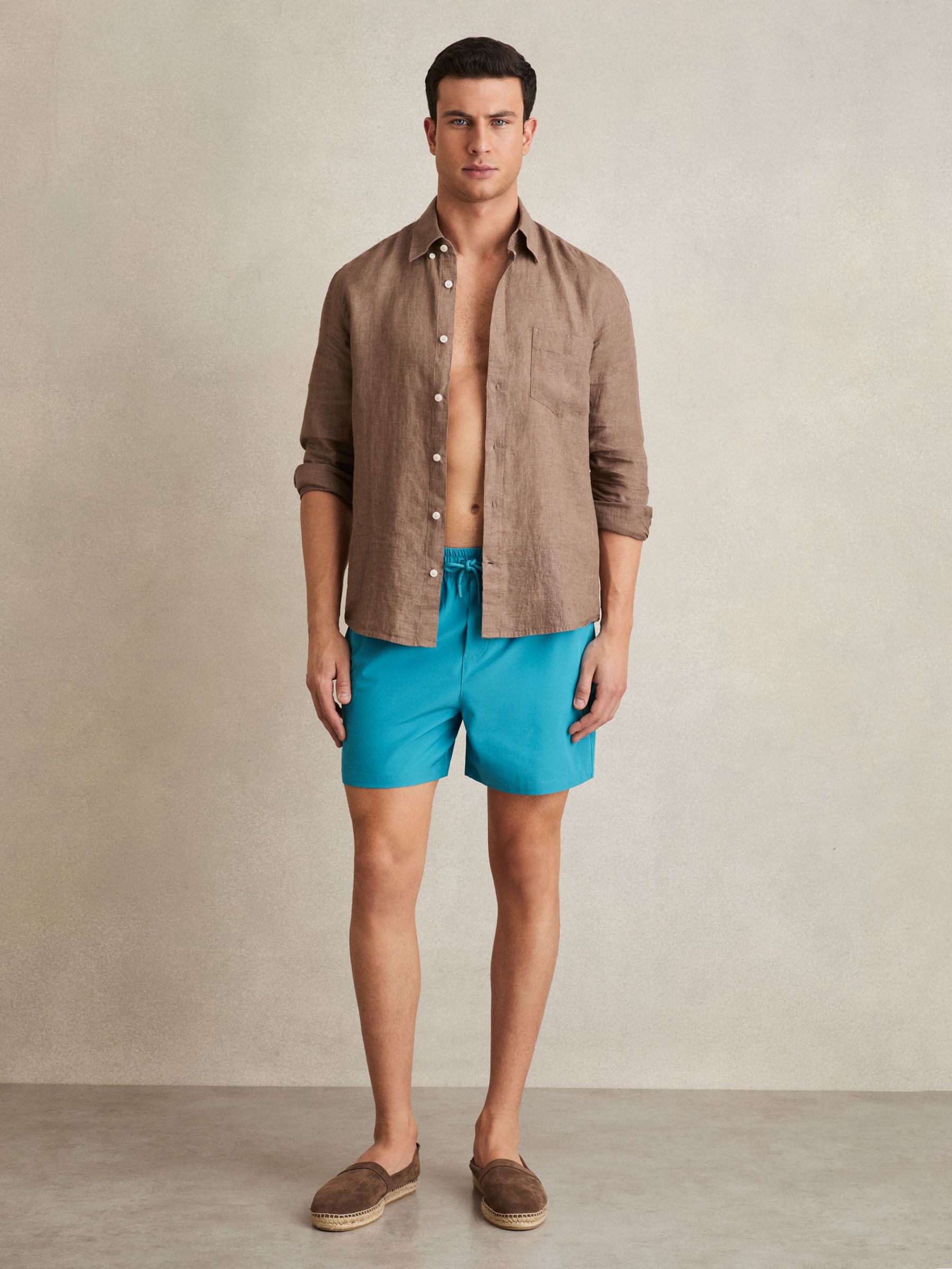 Drawstring Swim Shorts in Tropical Blue (AW6611) | €85
