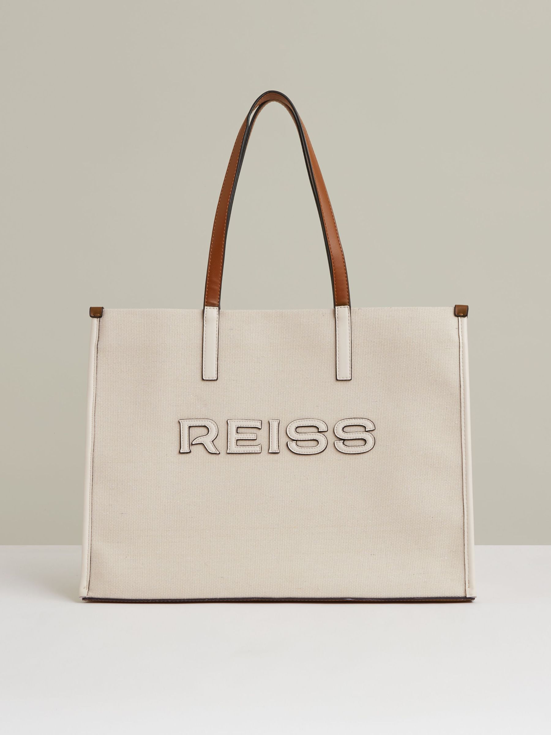 Canvas Logo Tote in Natural (AW6779) | US$160
