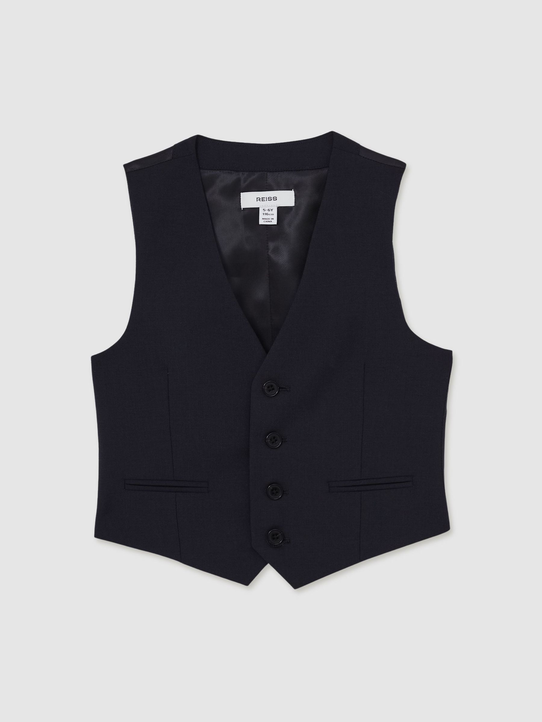 Wool-Blend Single-Breasted Waistcoat in Navy (AW8235) | €65