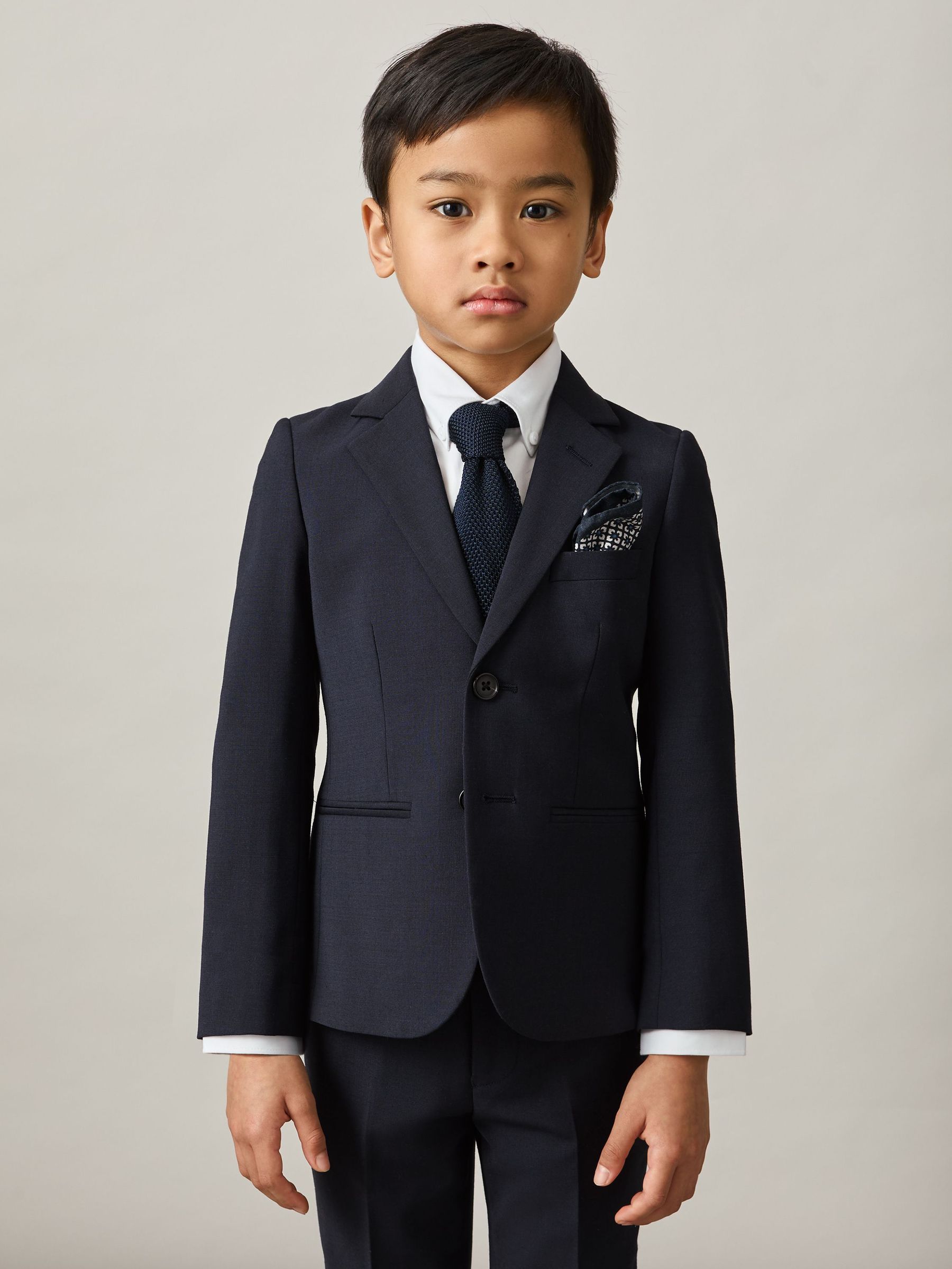 9-14 yrs Wool-Blend Single-Breasted Suit Blazer in Navy (AW8238) | US$160