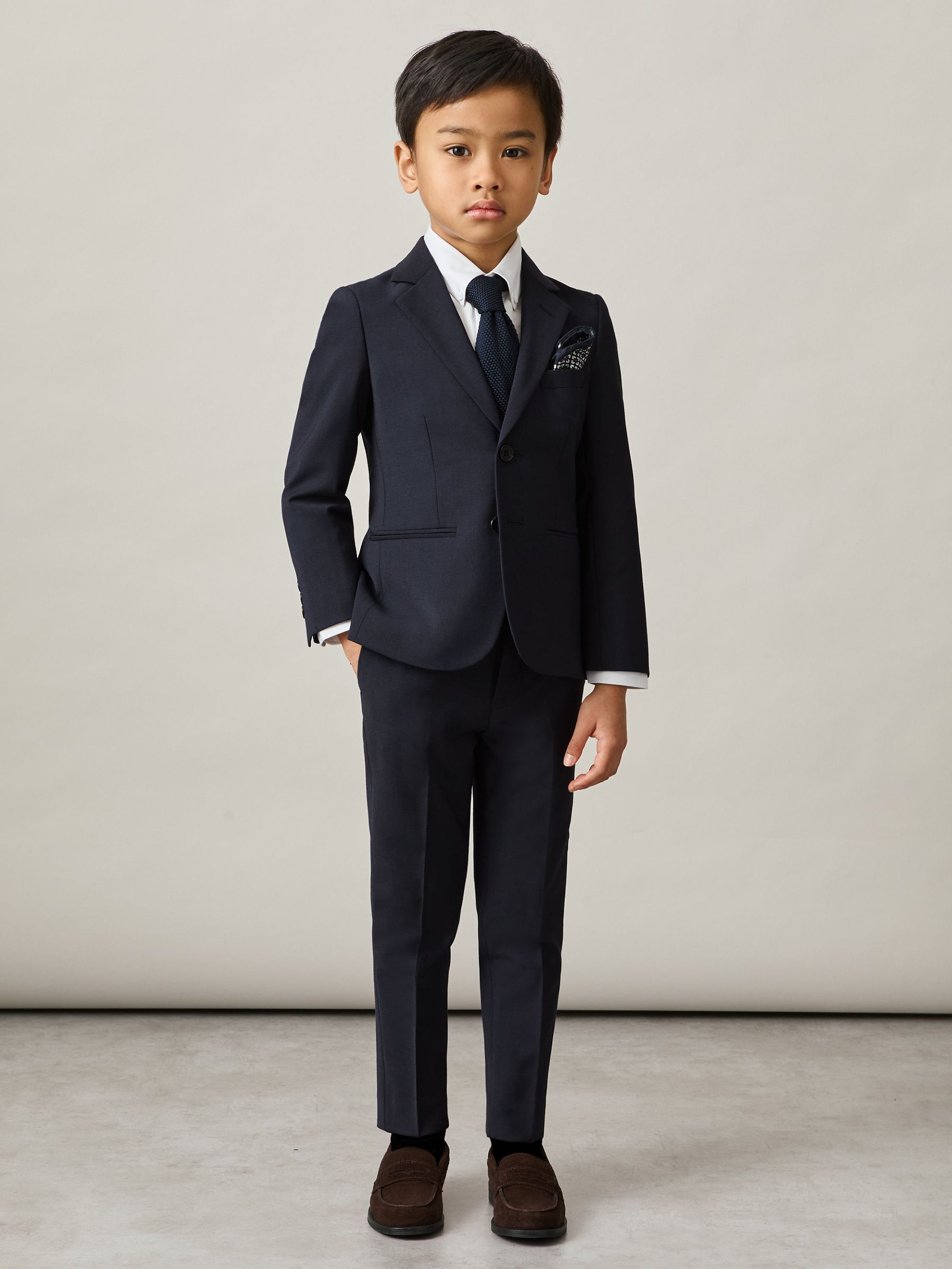 9-14 yrs Wool-Blend Suit Trousers in Navy (AW8239) | €60