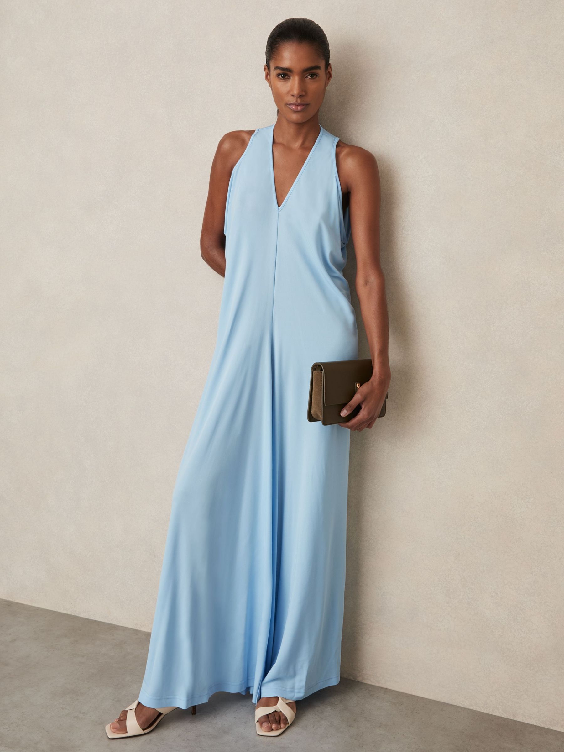 Jersey Maxi Dress in Blue (AW8919) | US$390