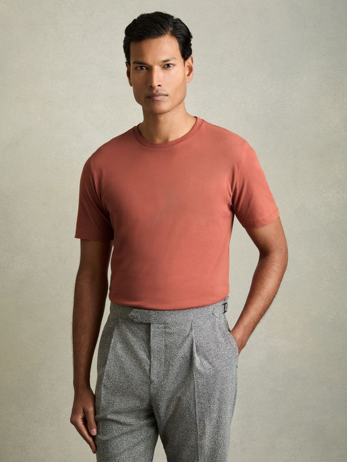 Crew Neck T-Shirt in Washed Rose Pink (AW8932) | US$45