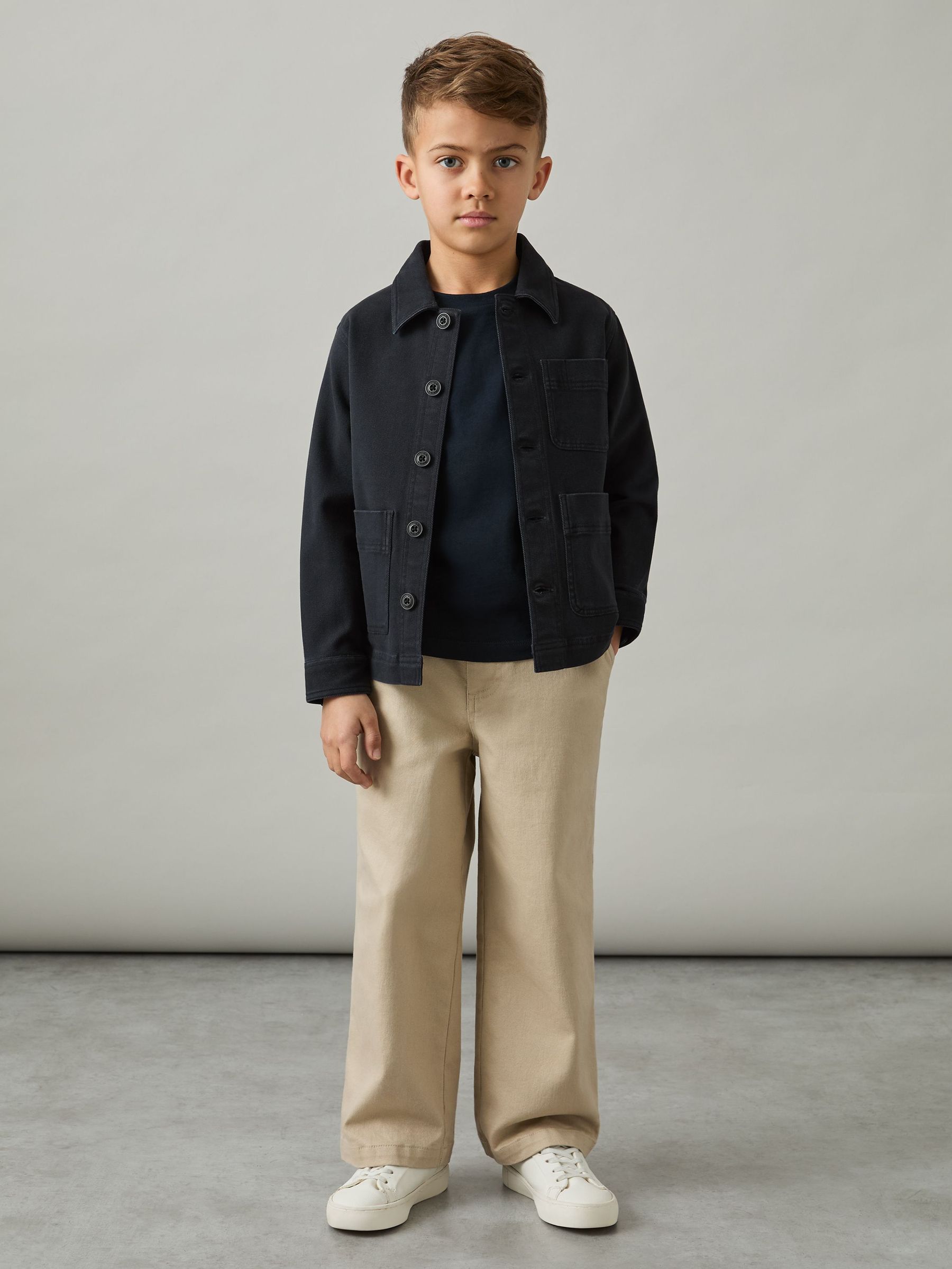9-13 yrs Cotton-Blend Work Jacket in Navy (AW9959) | CHF 75