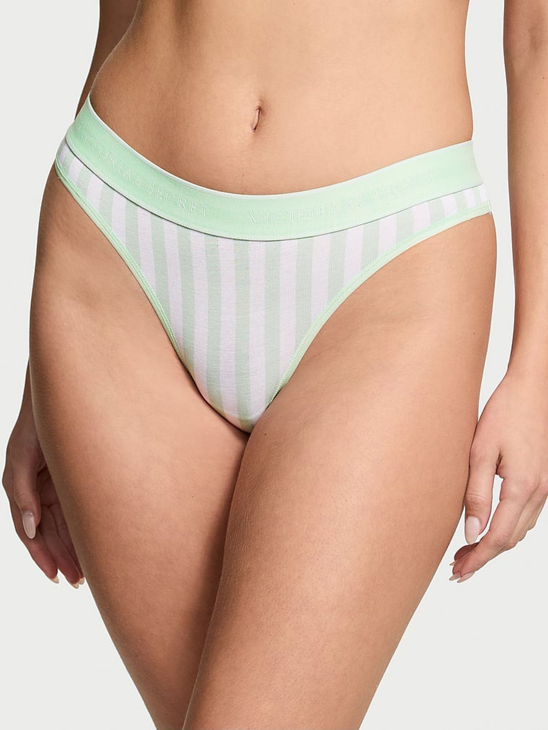 Mint Green Stripe Thong Knickers (AY0094) | €10.50